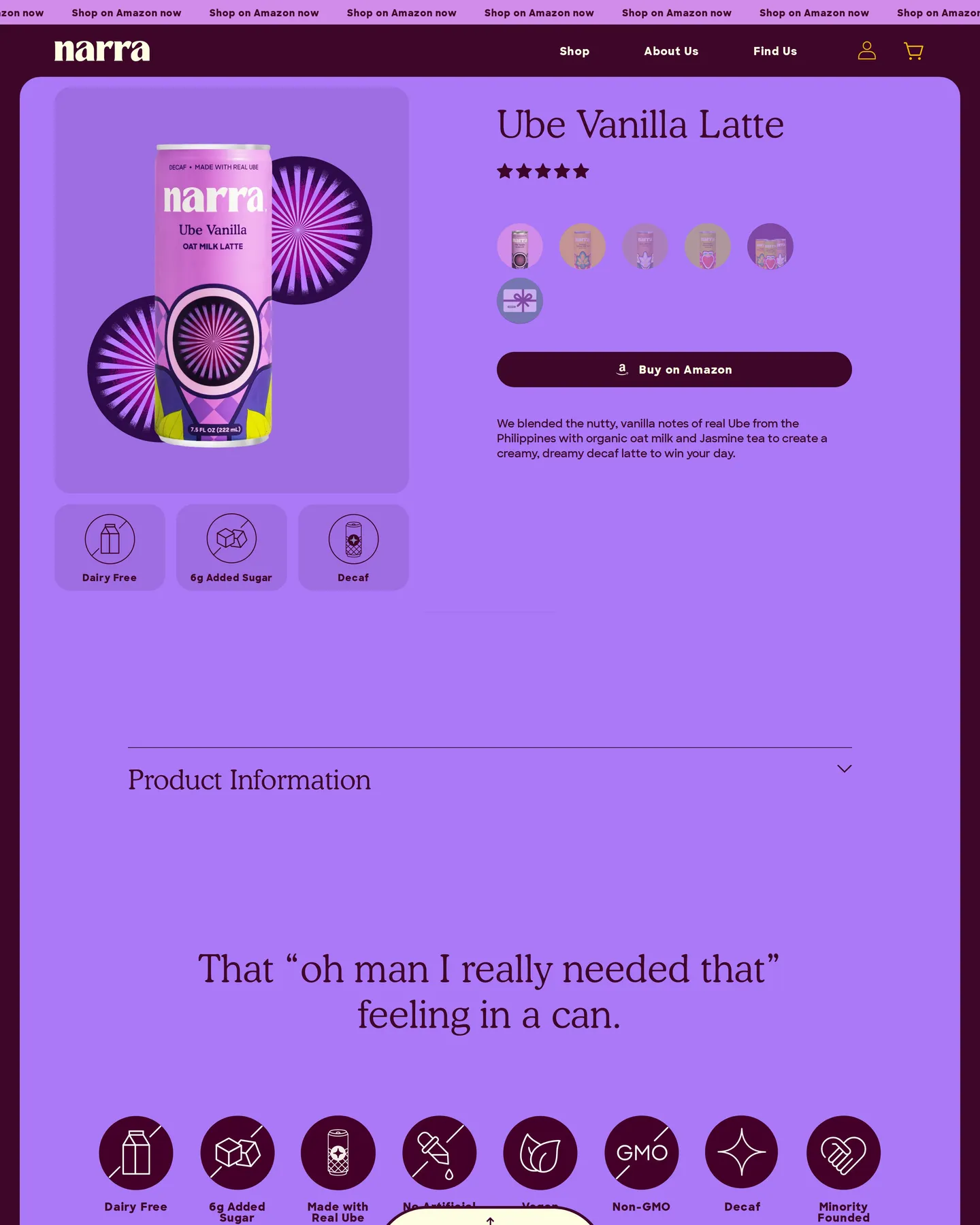 Narra Ube Vanilla Oat Milk Latte design, captured September 2026