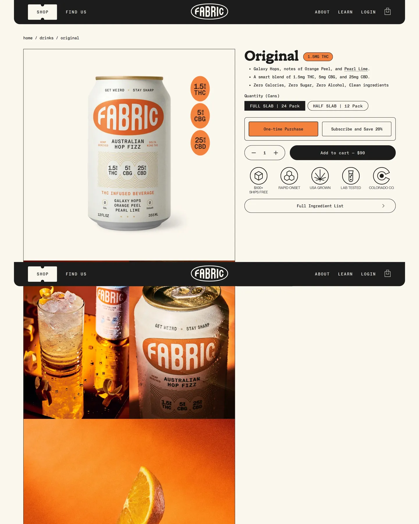 FABRIC Original Australian Hop Fizz design, captured September 2026