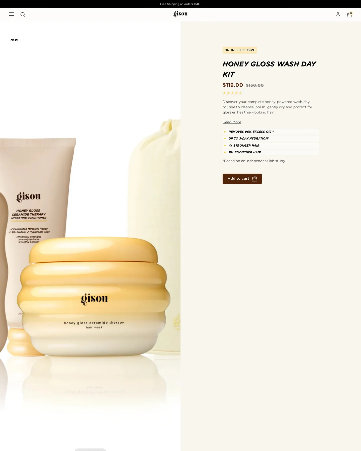 Gisou Honey Gloss Wash Day Kit design, captured August 2026