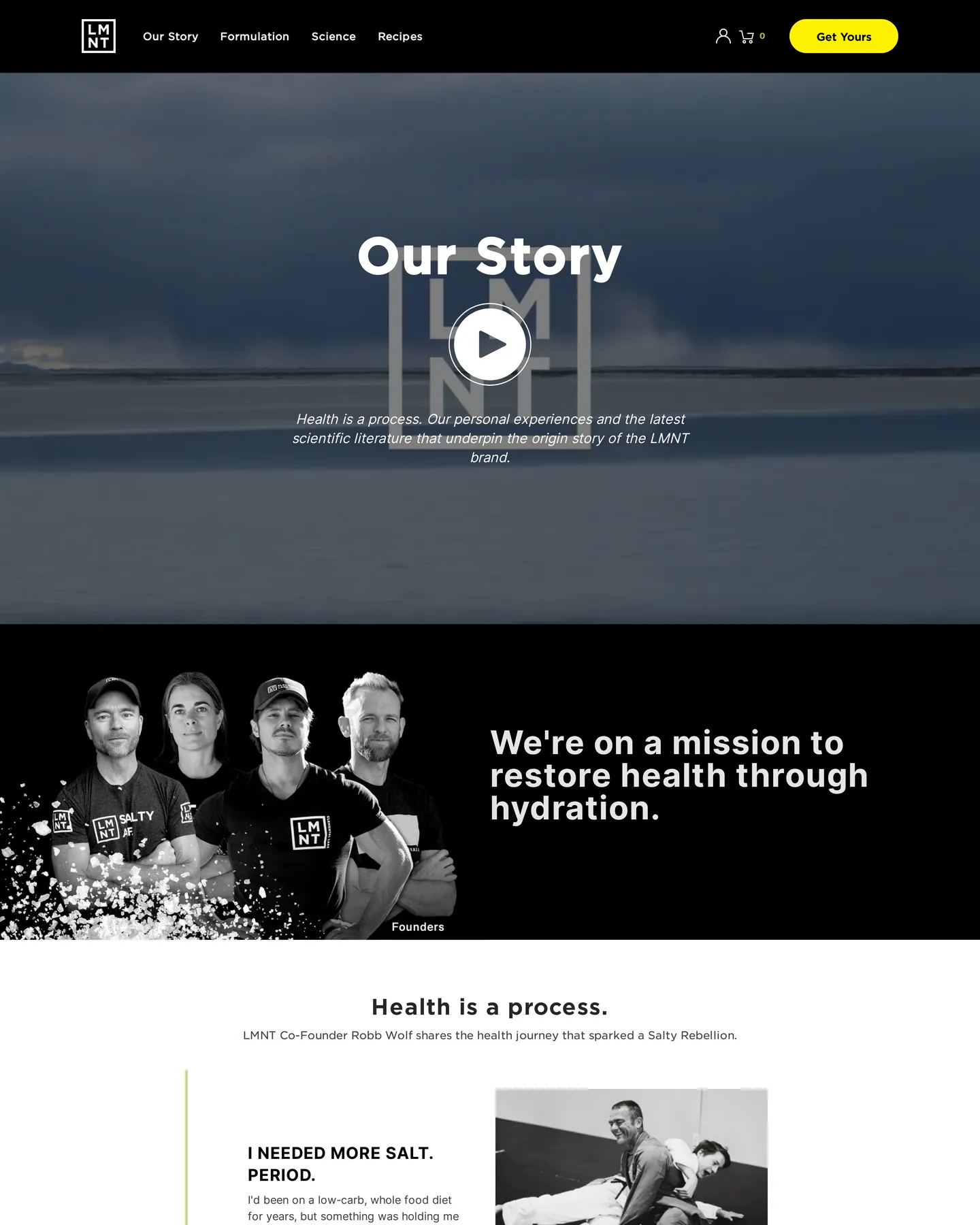 LMNT Our story design, captured August 2026