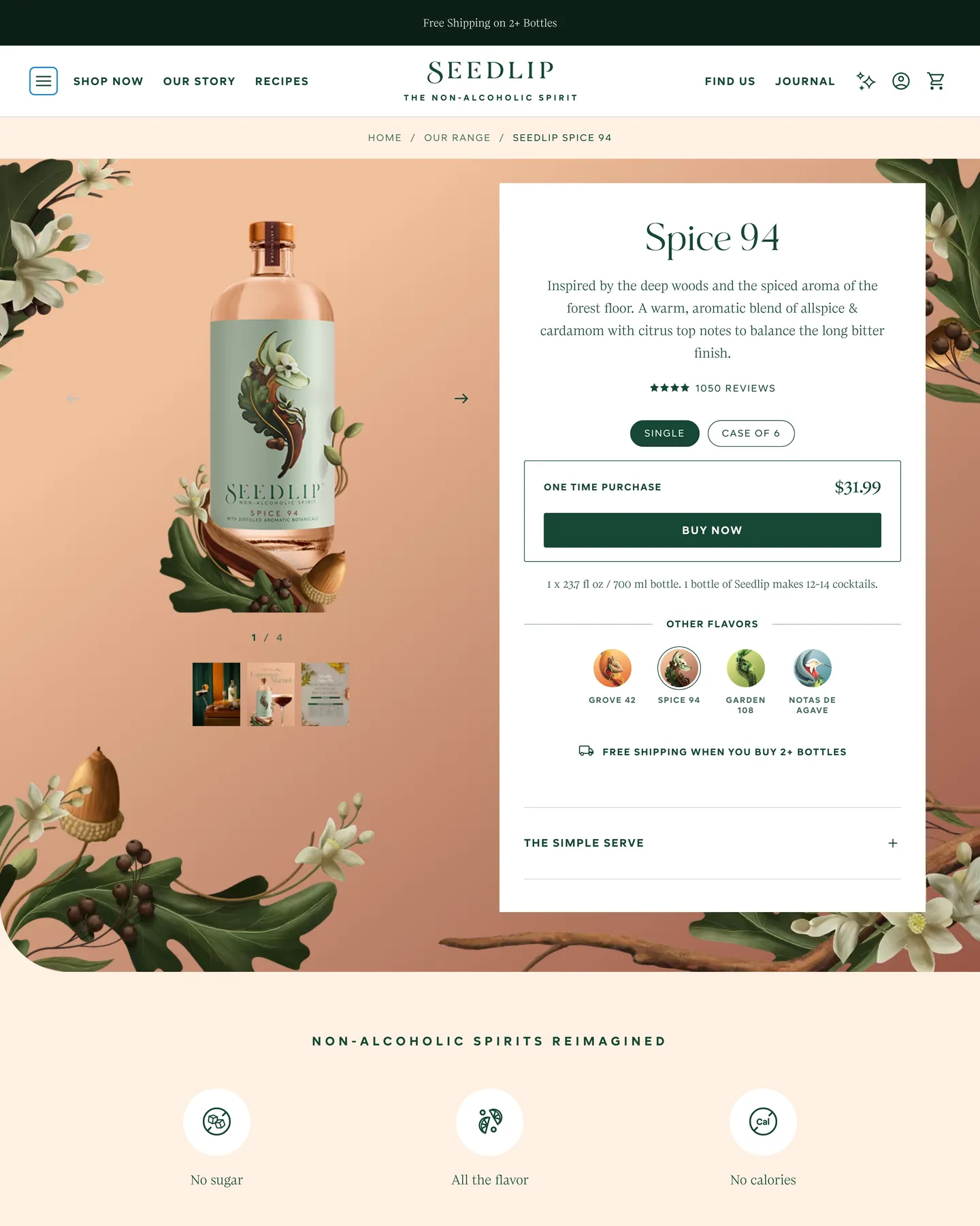 Seedlip Seedlip Spice 94 design, captured August 2026