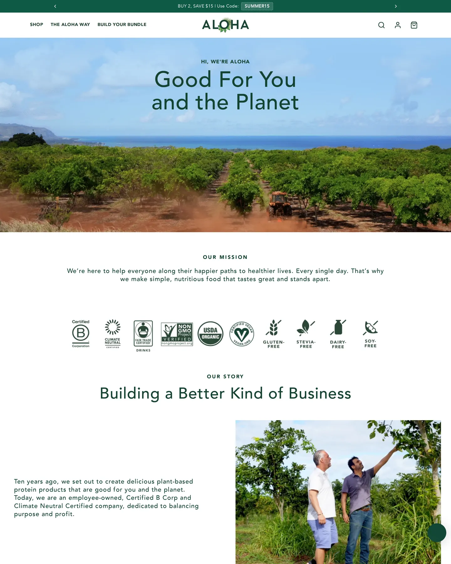 Aloha About design, captured August 2026