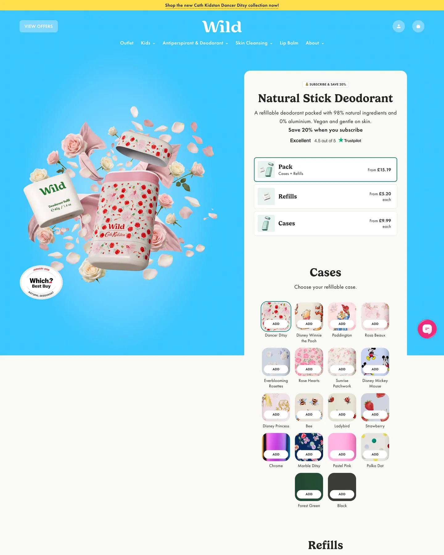 Wild Refillable Deodorant Stick design, captured September 2026