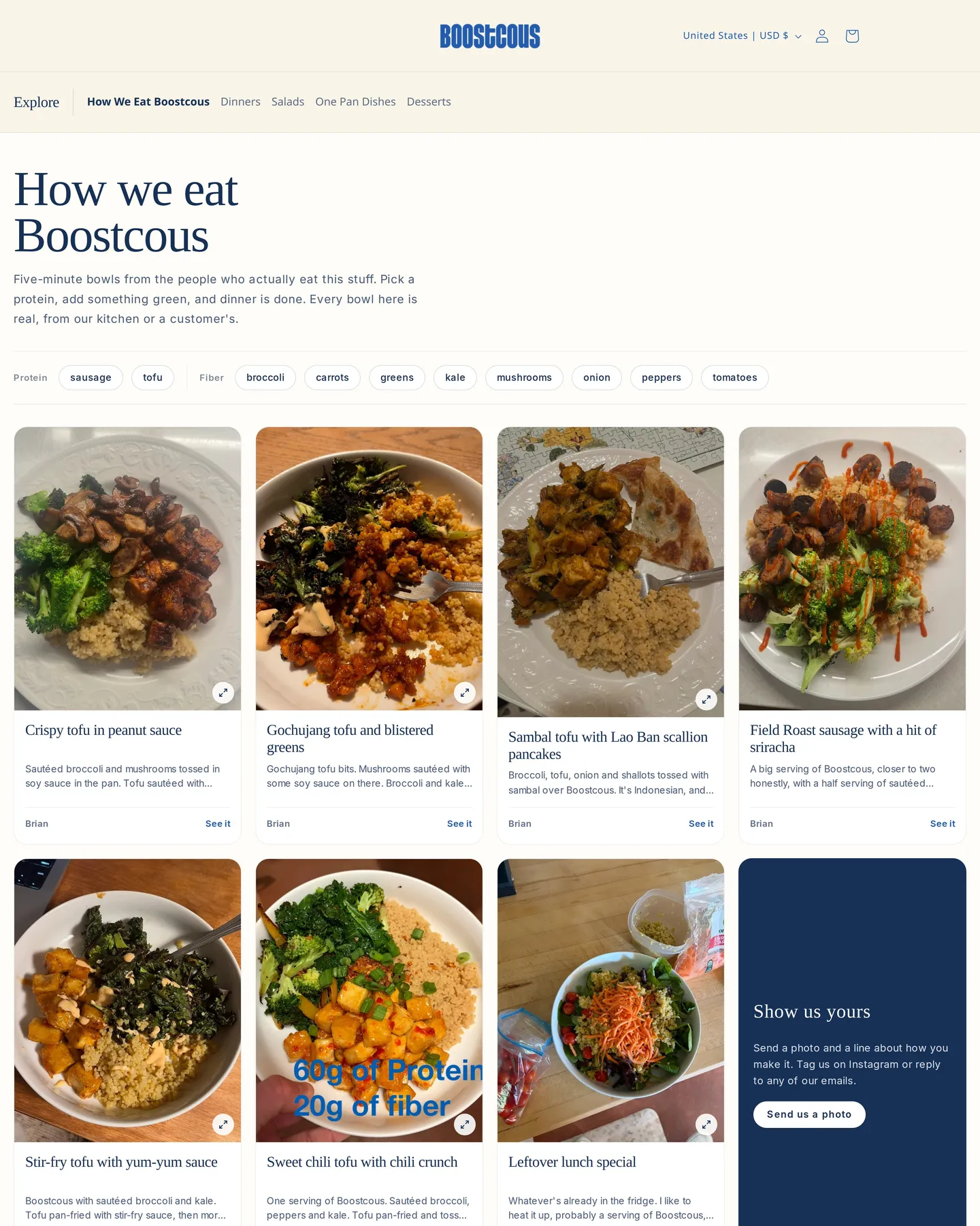 Boostcous How We Eat design, captured September 2026