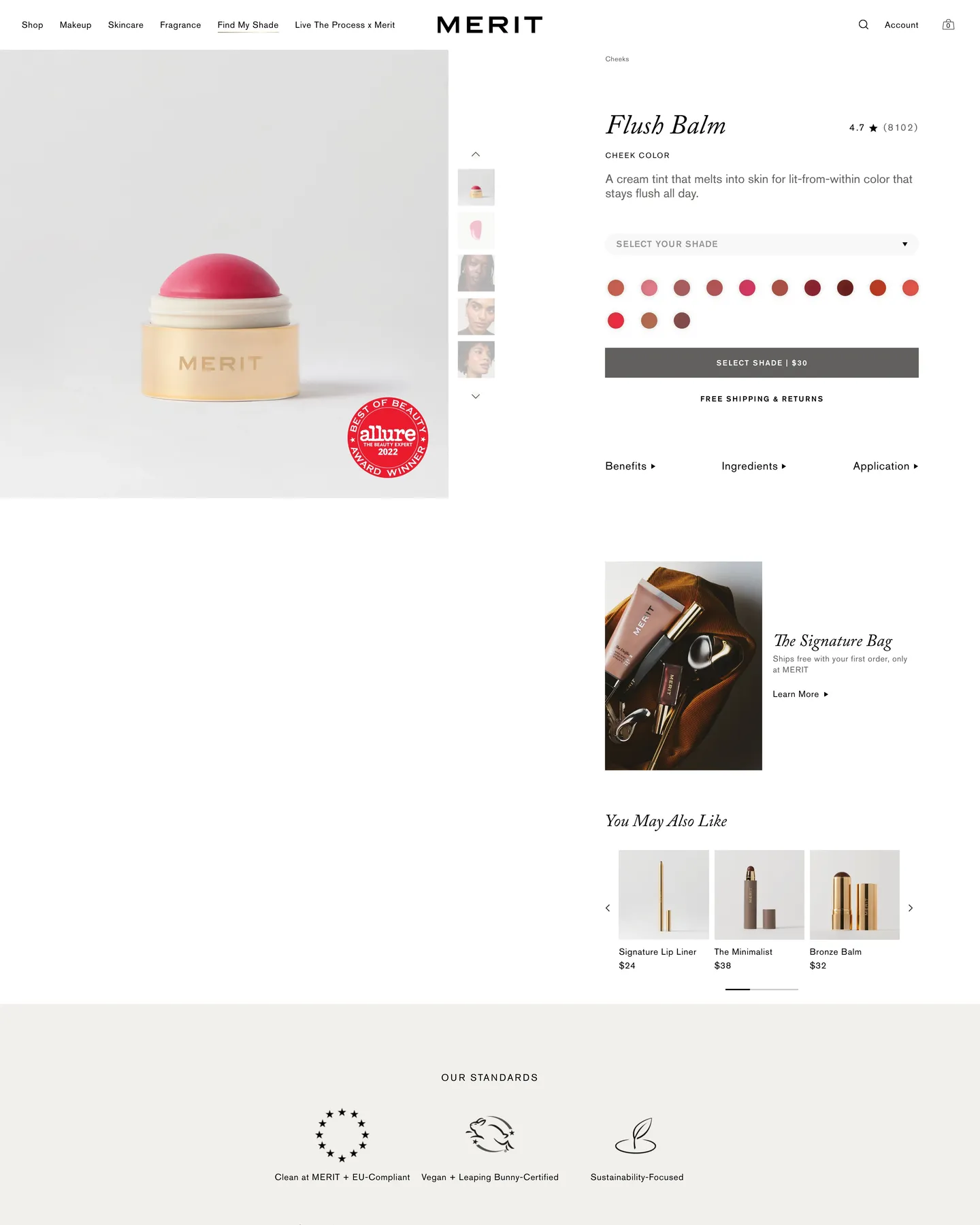 Merit Flush Balm Cream Blush design, captured August 2026