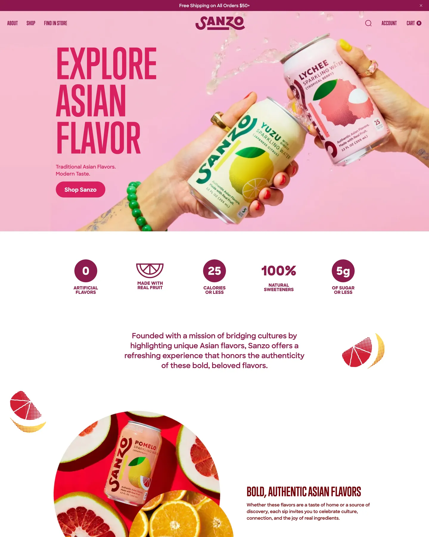 Sanzo homepage design, captured September 2026