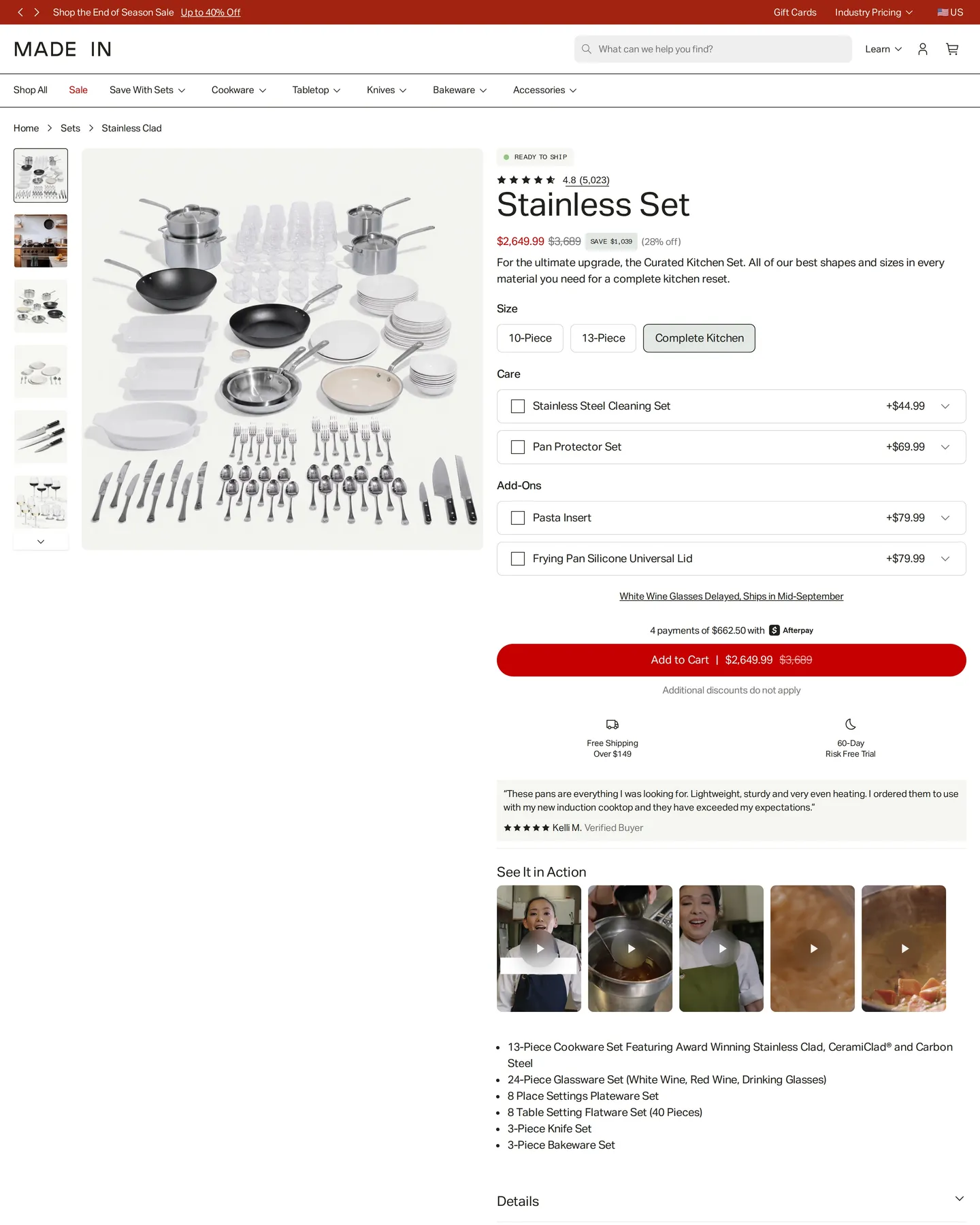 Made In Stainless Set design, captured September 2026