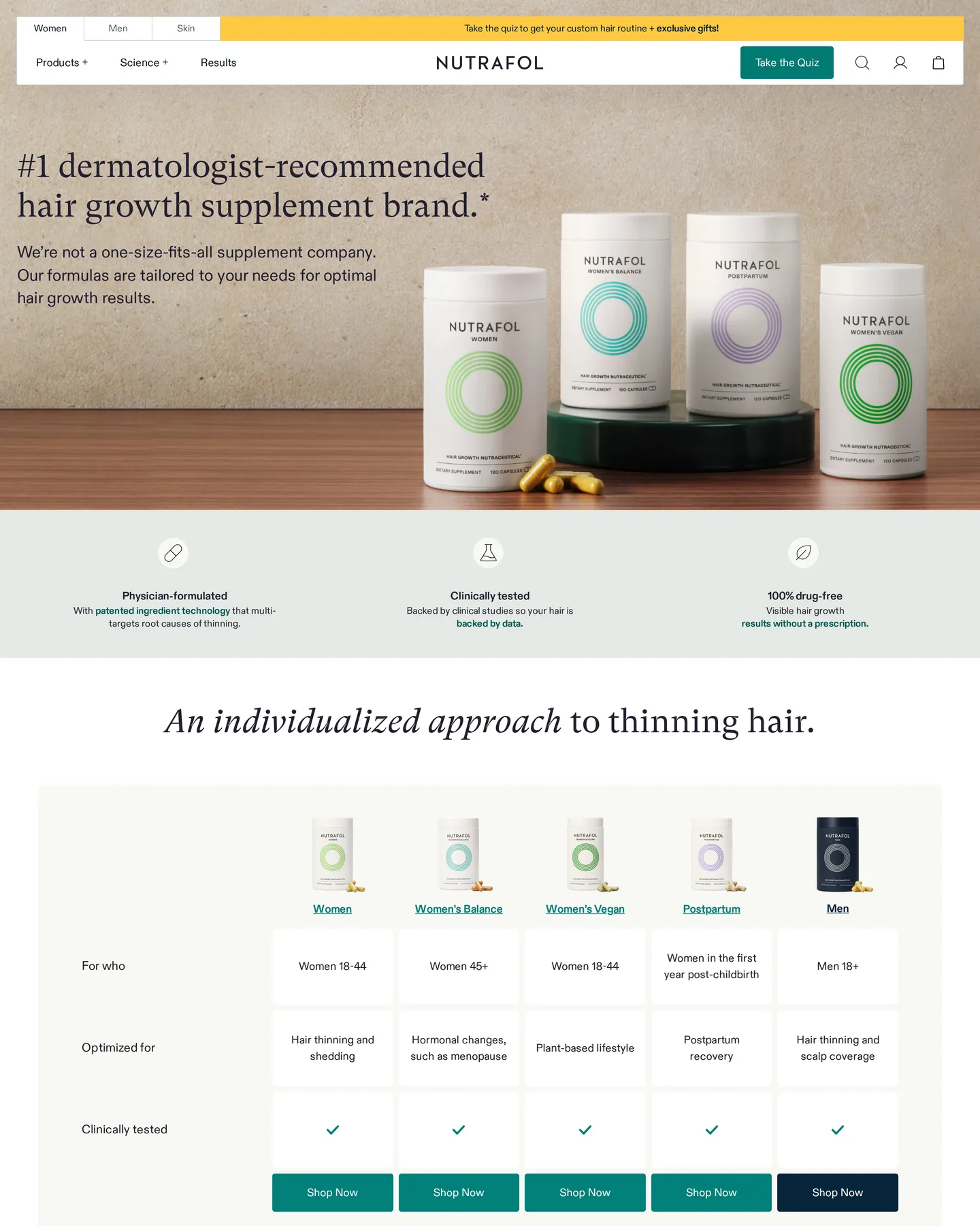 Nutrafol About design, captured August 2026