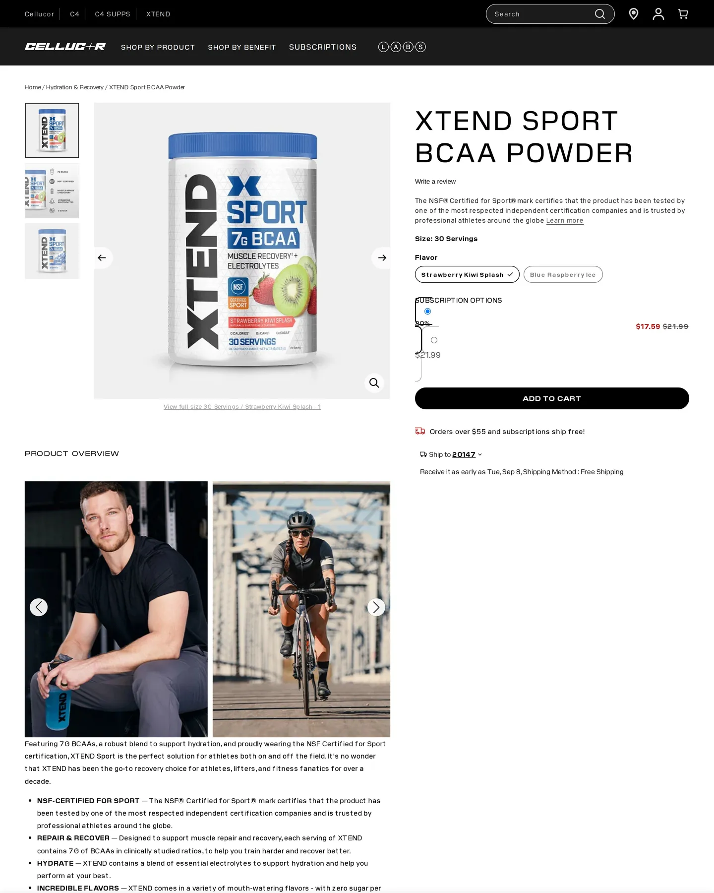 Cellucor Xtend Sport Bcaa Powder design, captured September 2026