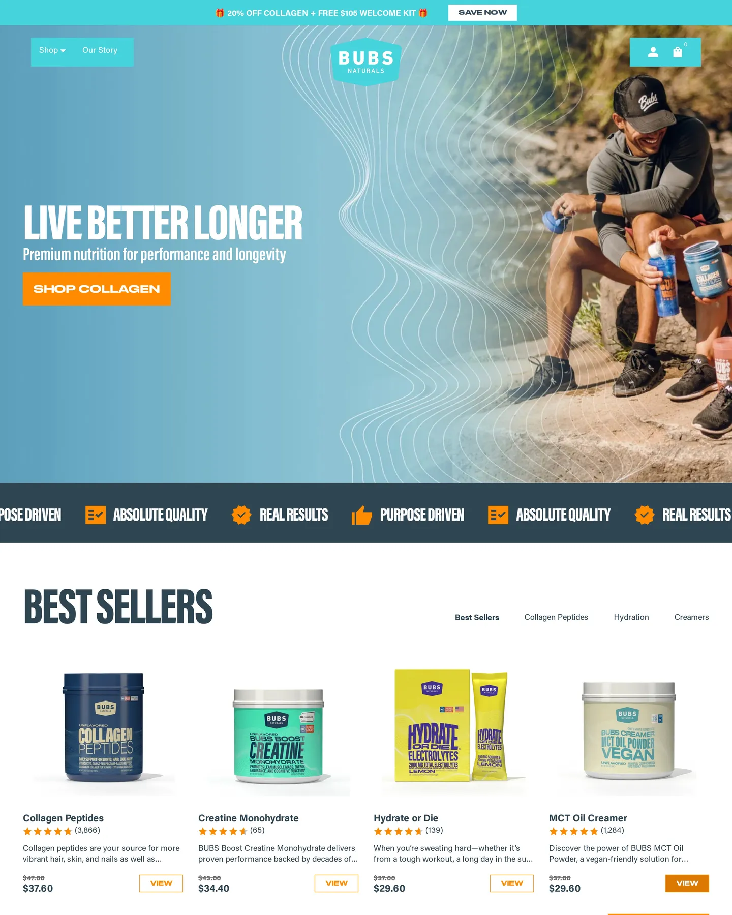 BUBS Naturals Homepage