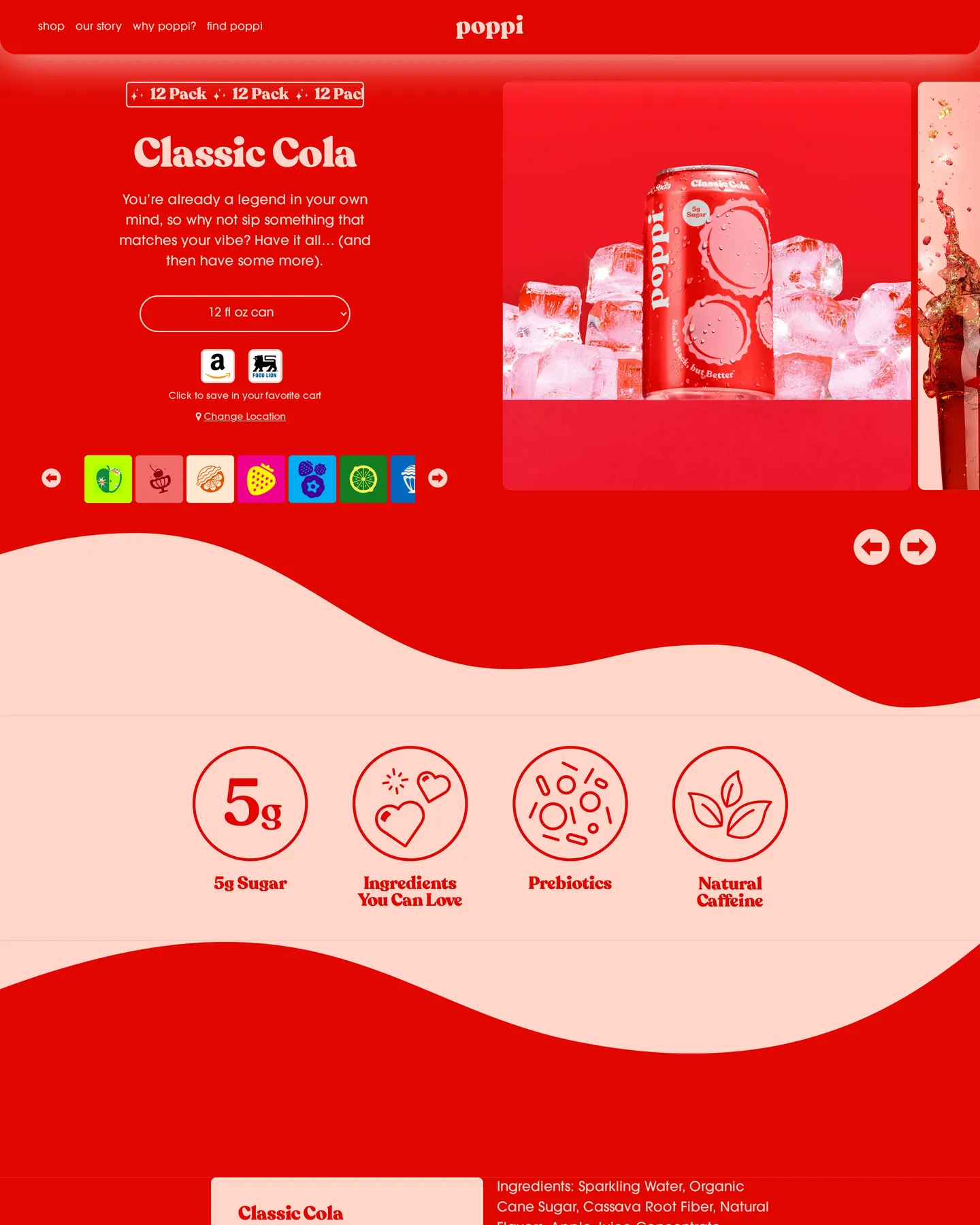Poppi Classic Cola design, captured August 2026
