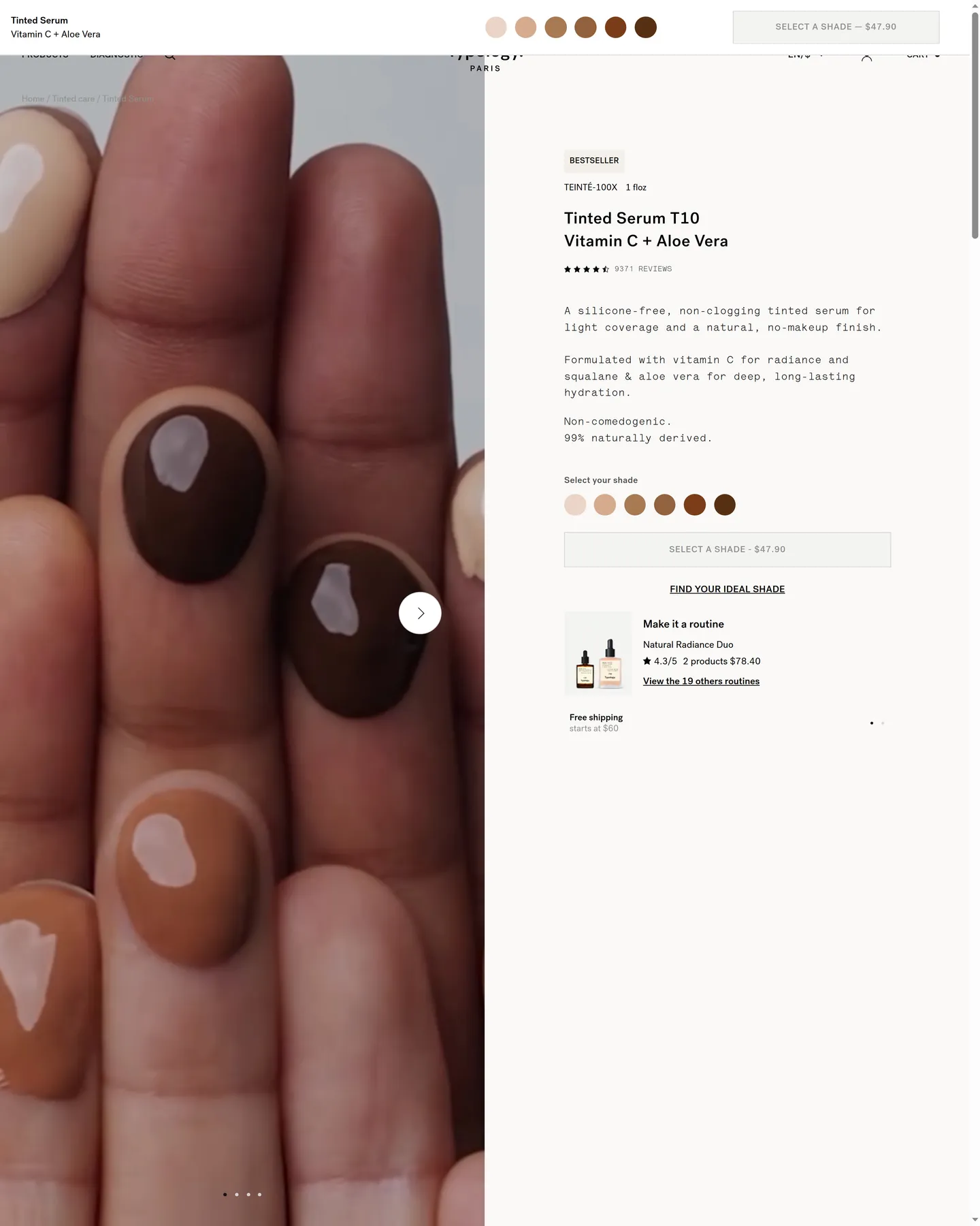 Typology Tinted Face Serum design, captured September 2026