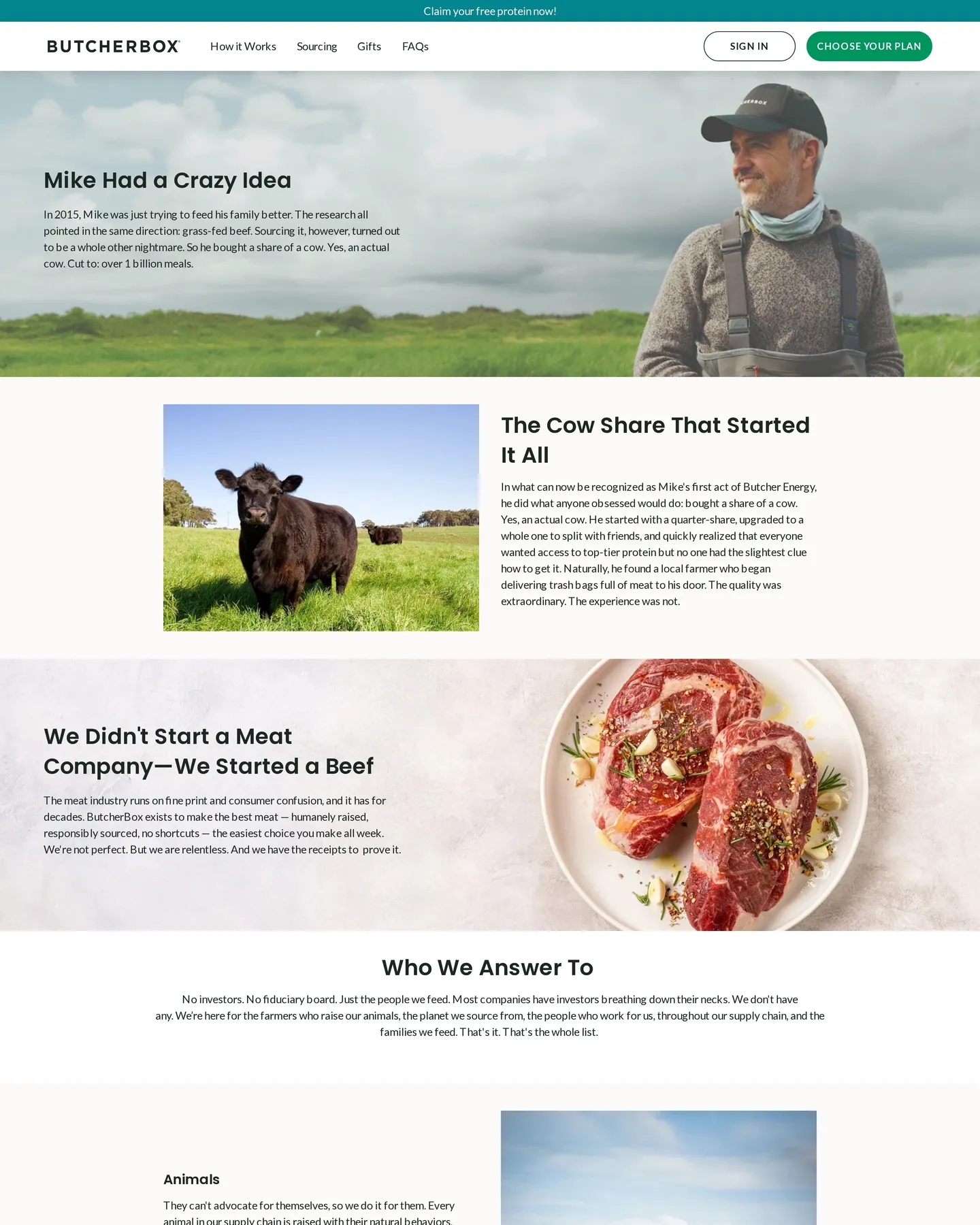 ButcherBox About design, captured August 2026