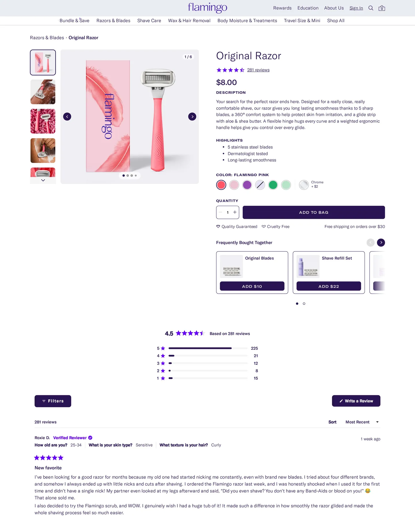 Flamingo Razor design, captured August 2026