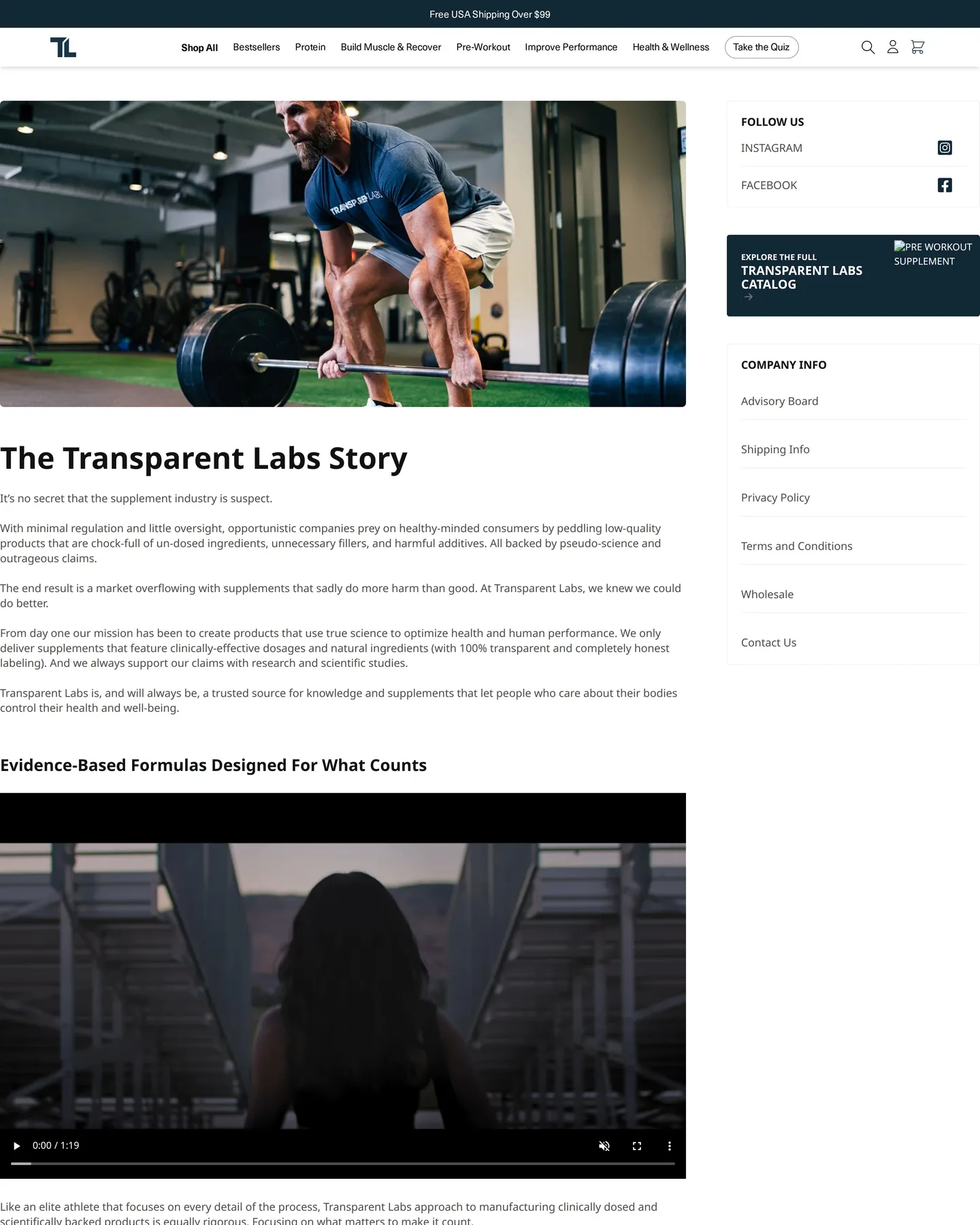 Transparent Labs About design, captured August 2026