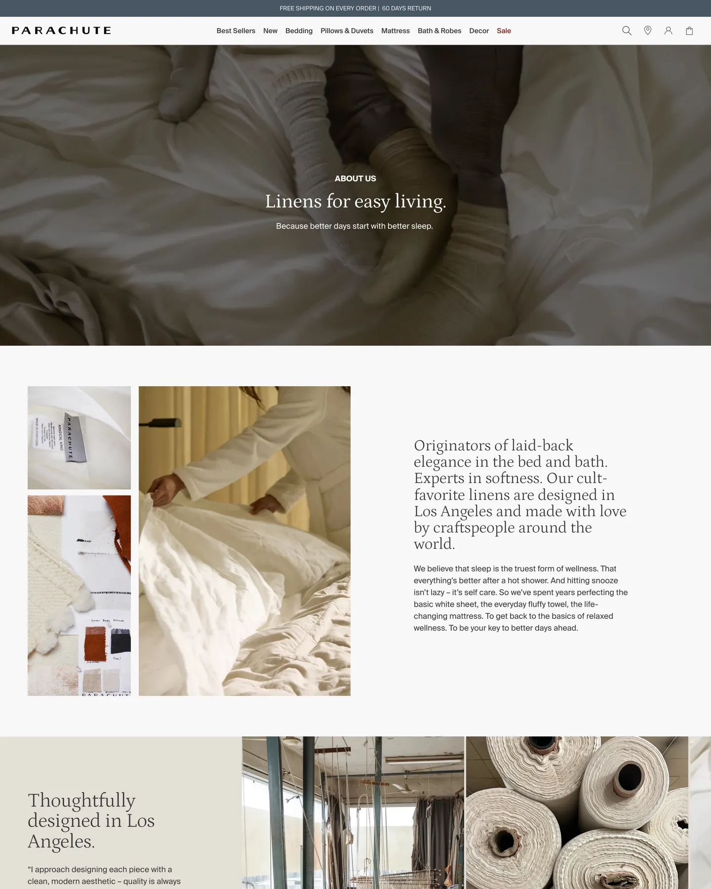 Parachute Our Story design, captured August 2026