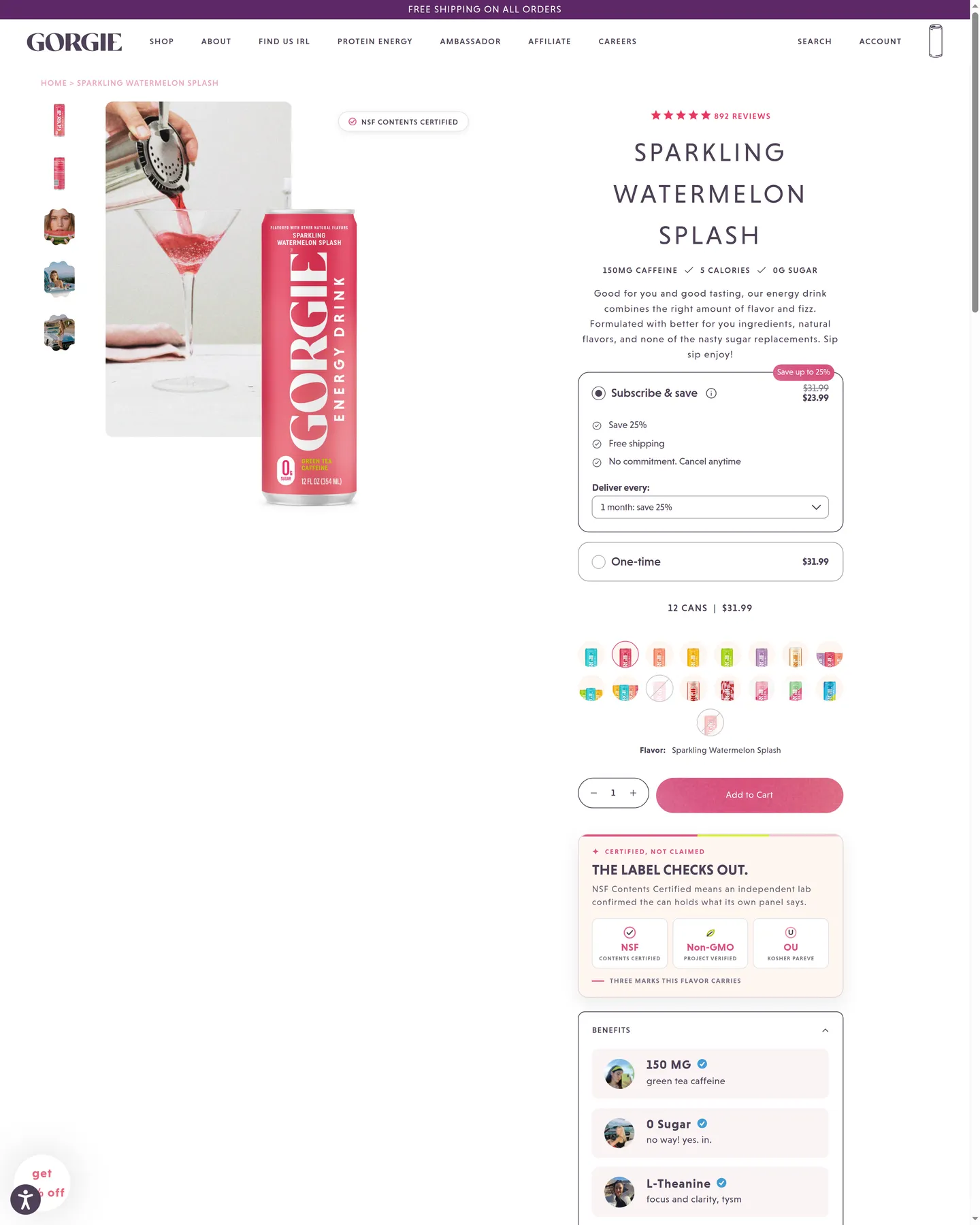 Gorgie Sparkling Watermelon Splash design, captured September 2026