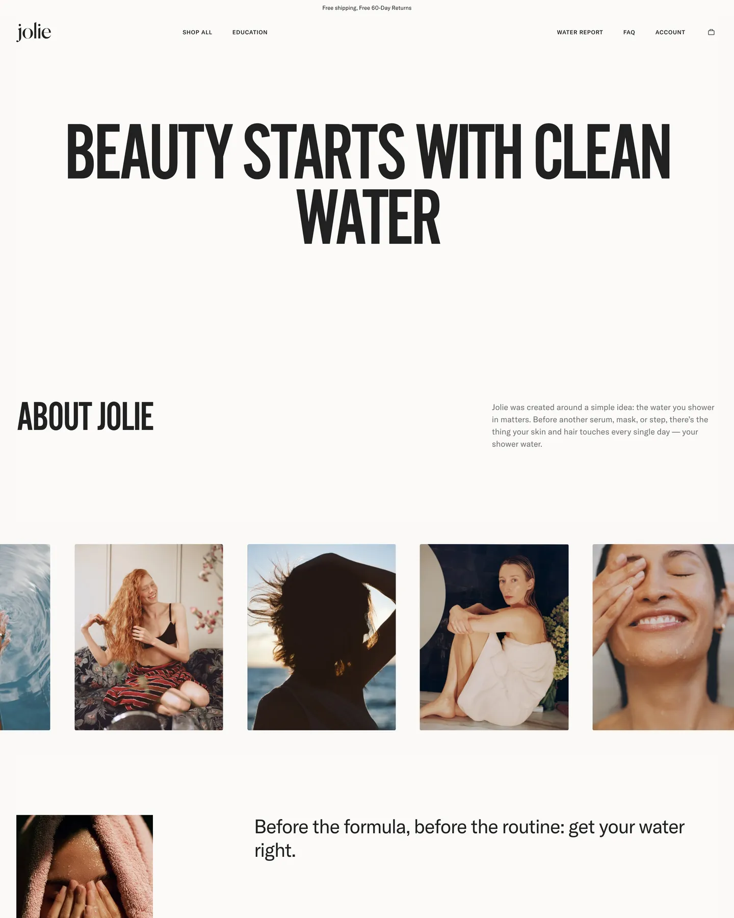 Jolie About us design, captured August 2026