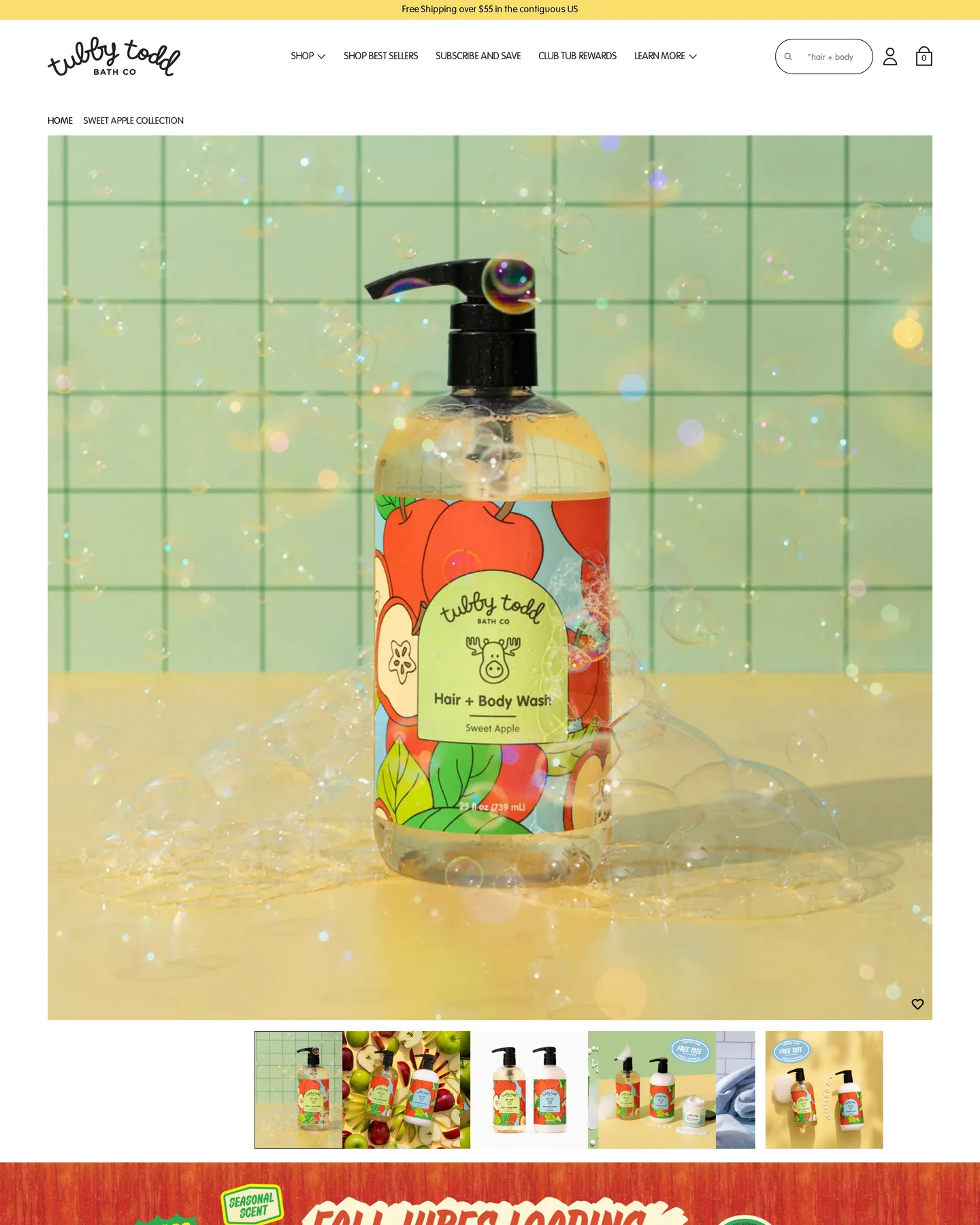 Tubby Todd Sweet Apple Collection design, captured September 2026