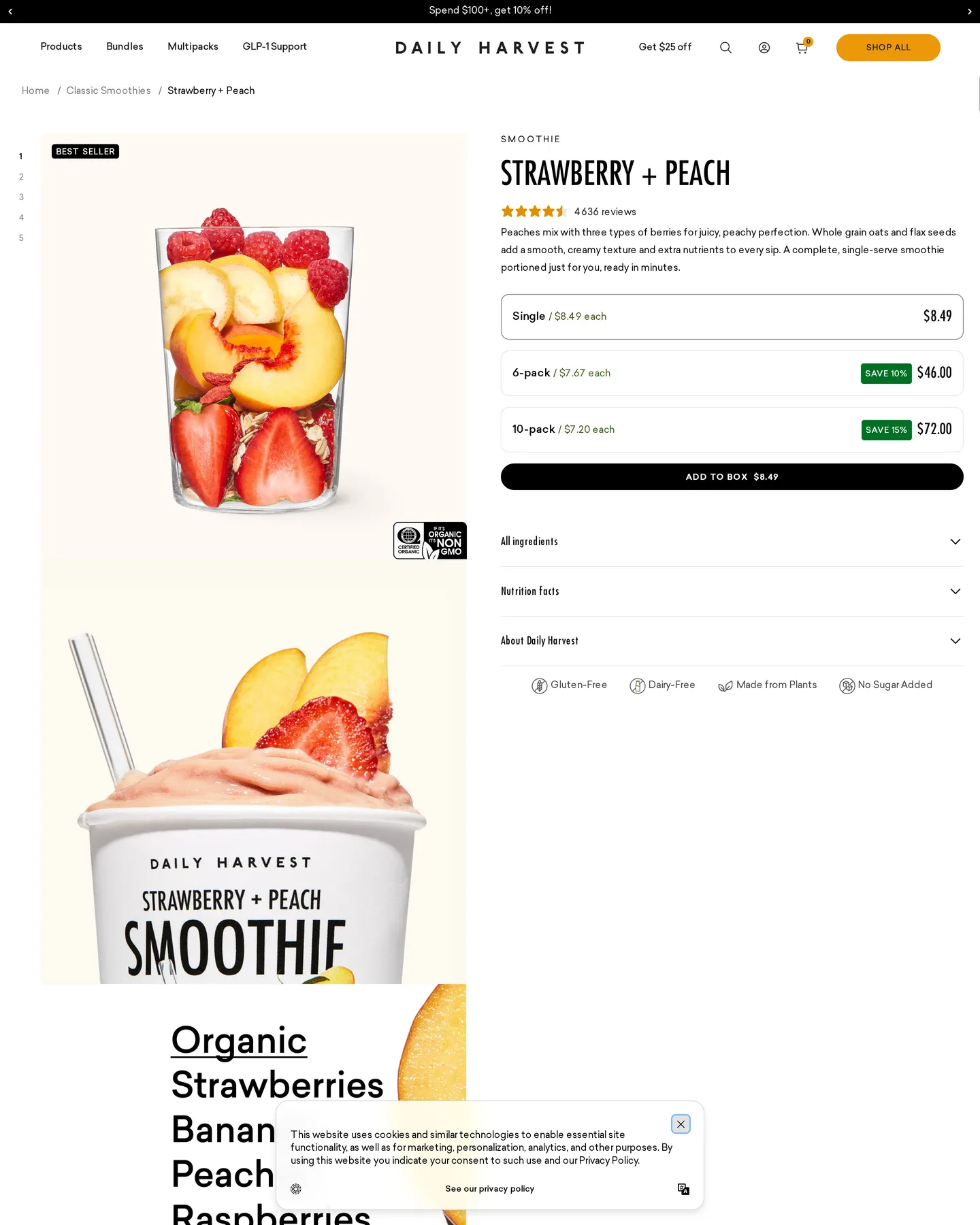 Daily Harvest Strawberry Peach design, captured August 2026