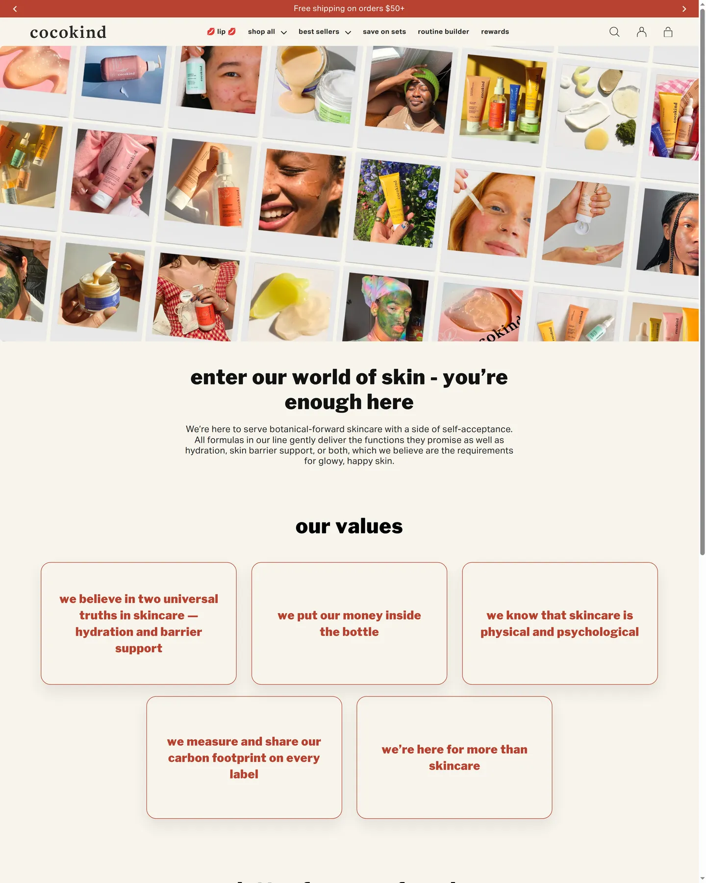 Cocokind About Us design, captured September 2026