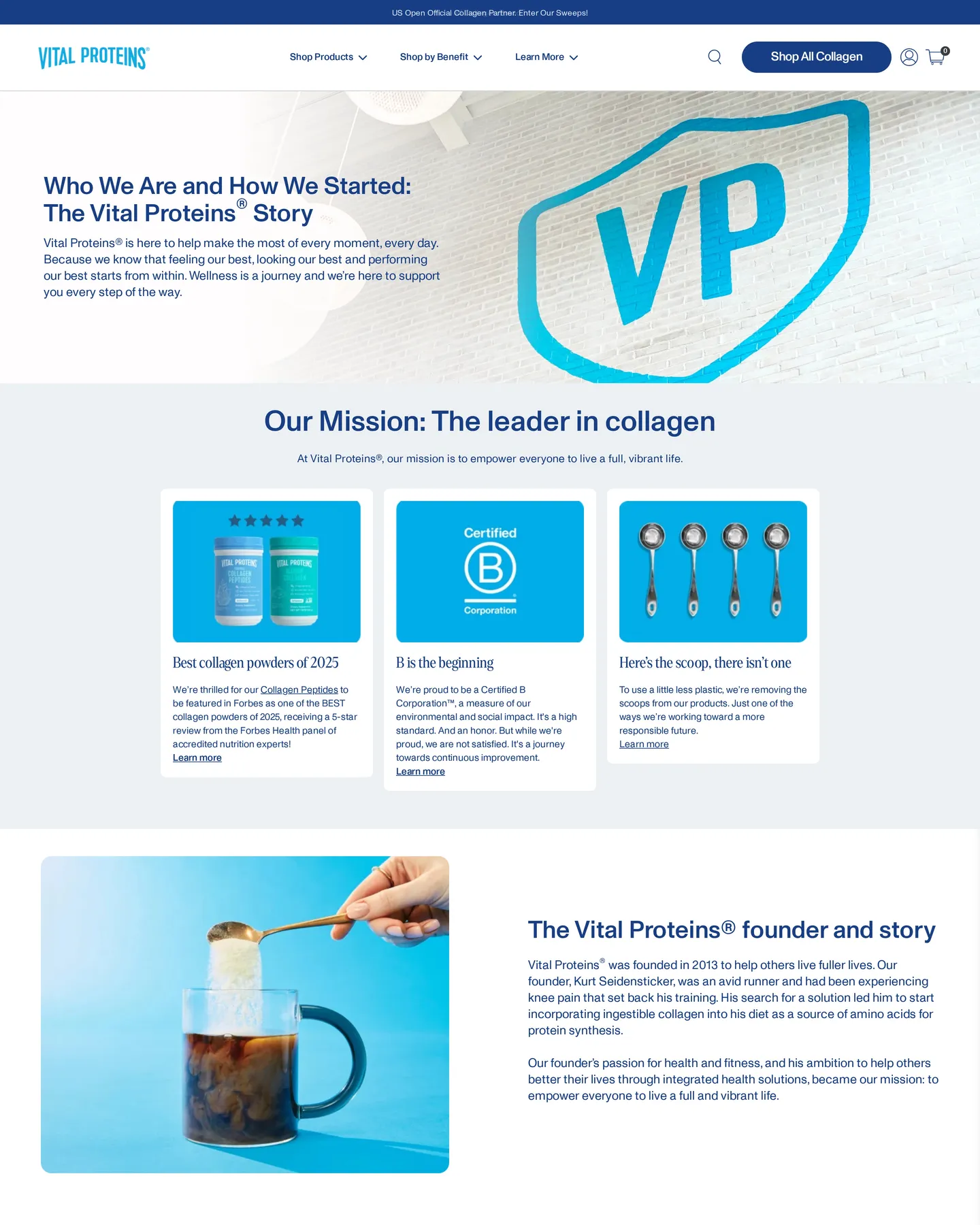 Vital Proteins Our Story design, captured September 2026