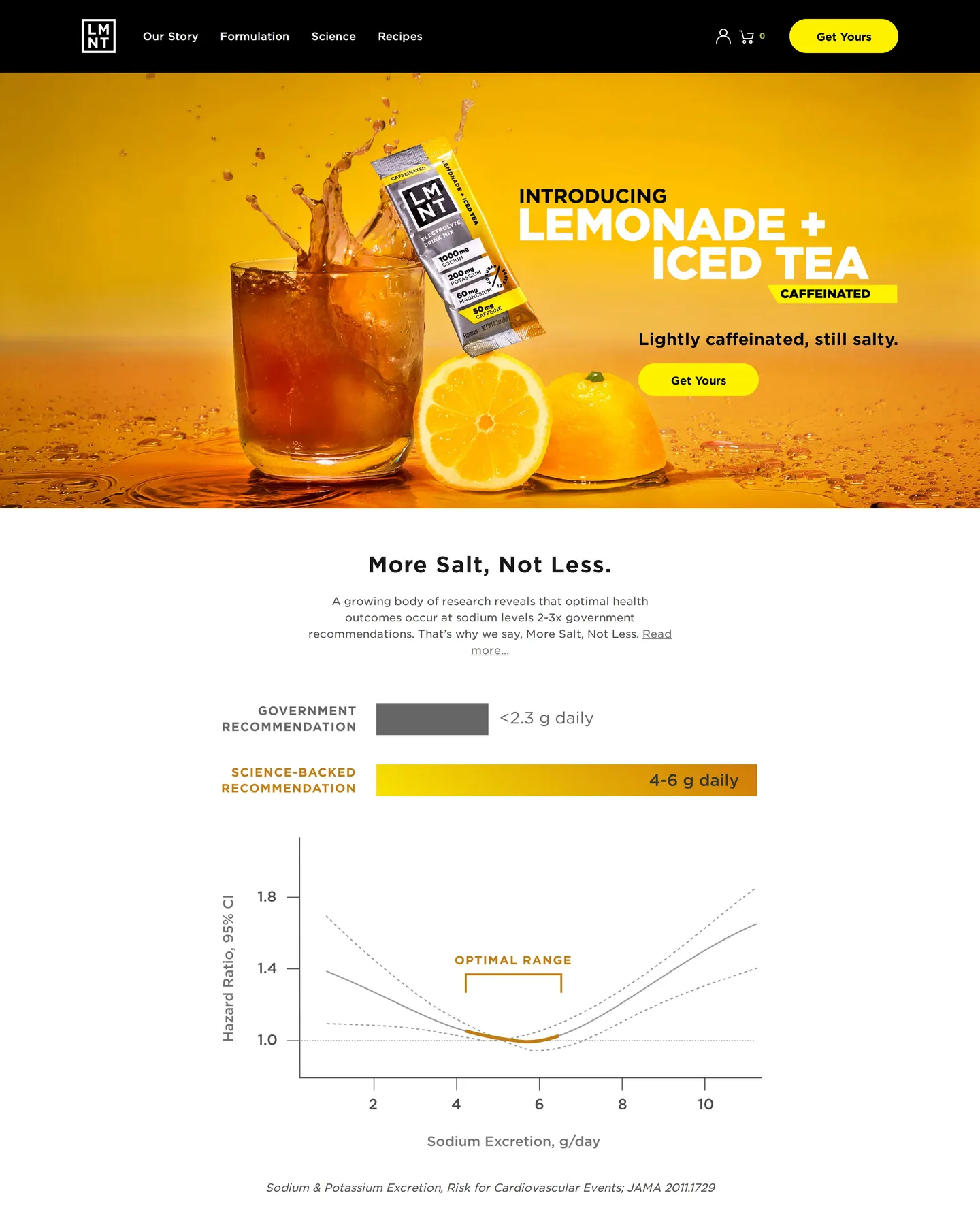LMNT Homepage design, captured August 2026