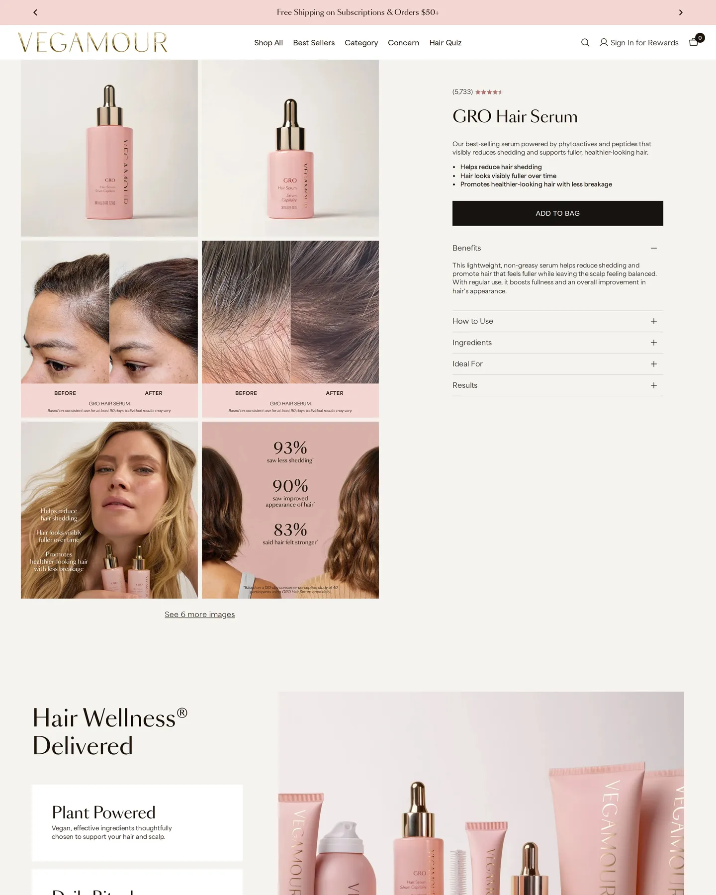 Vegamour Gro Hair Serum design, captured August 2026