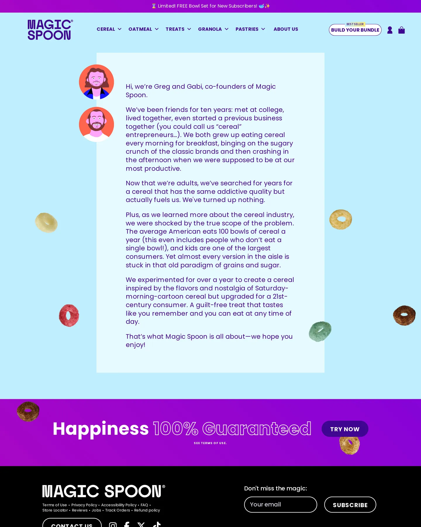 Magic Spoon Our story design, captured August 2026