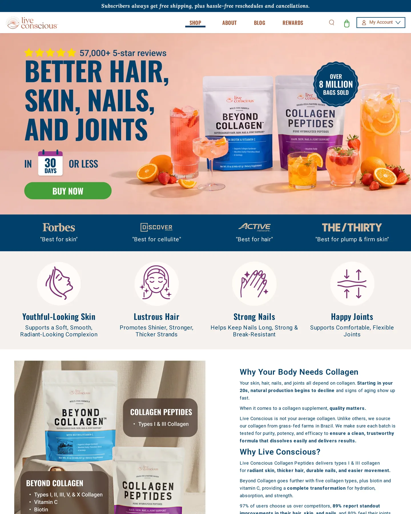Live Conscious Collagen Peptides design, captured September 2026