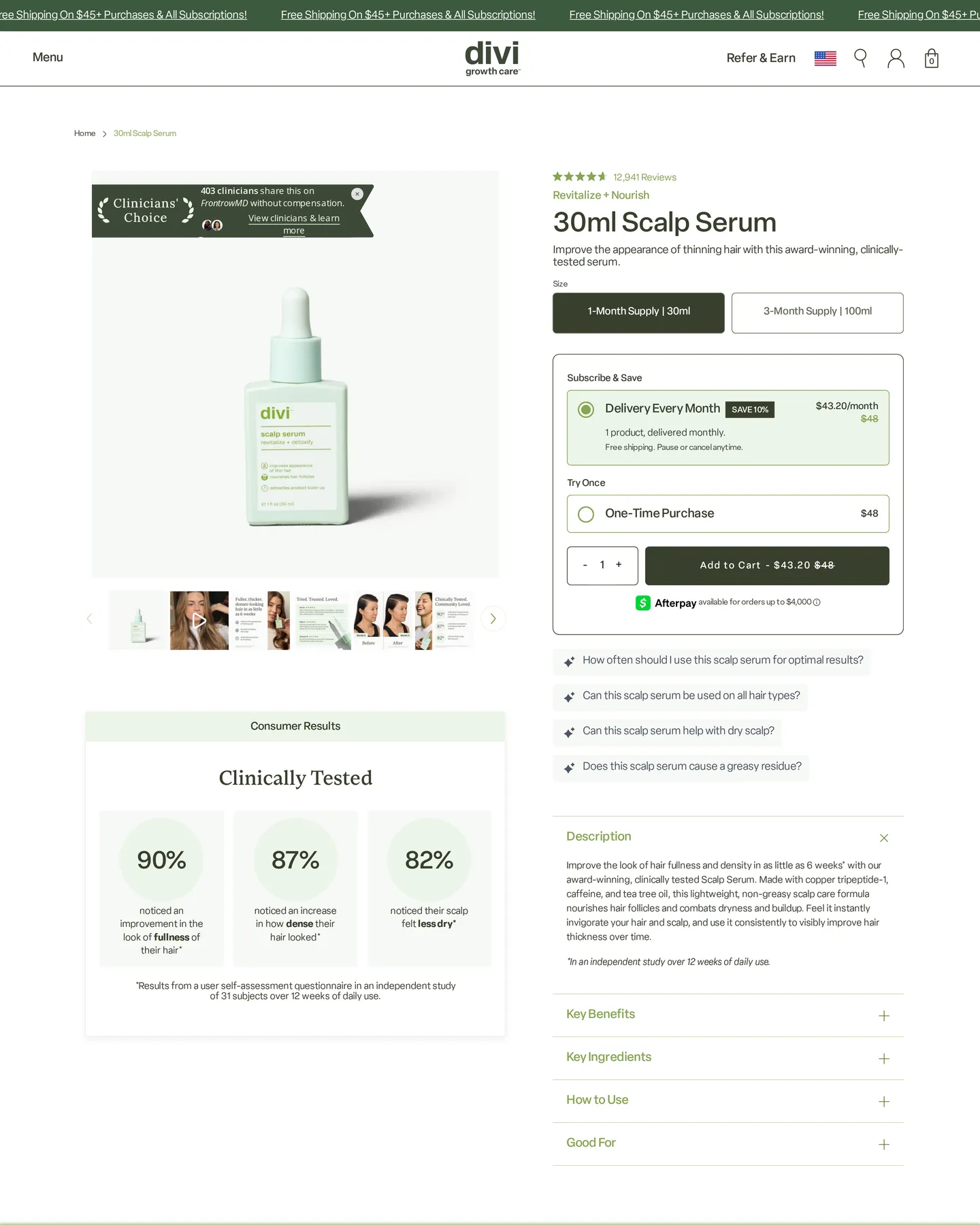 Divi Scalp Serum design, captured August 2026