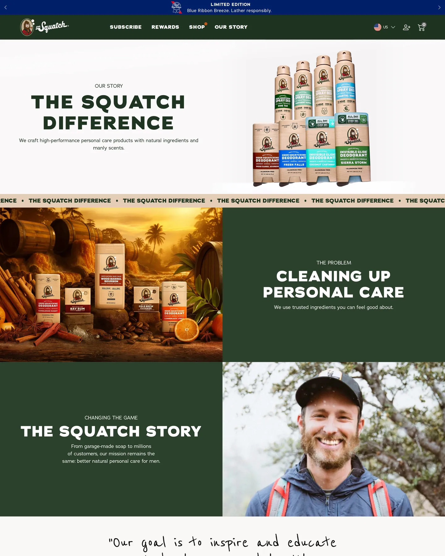 Dr. Squatch The Squatch Difference design, captured August 2026