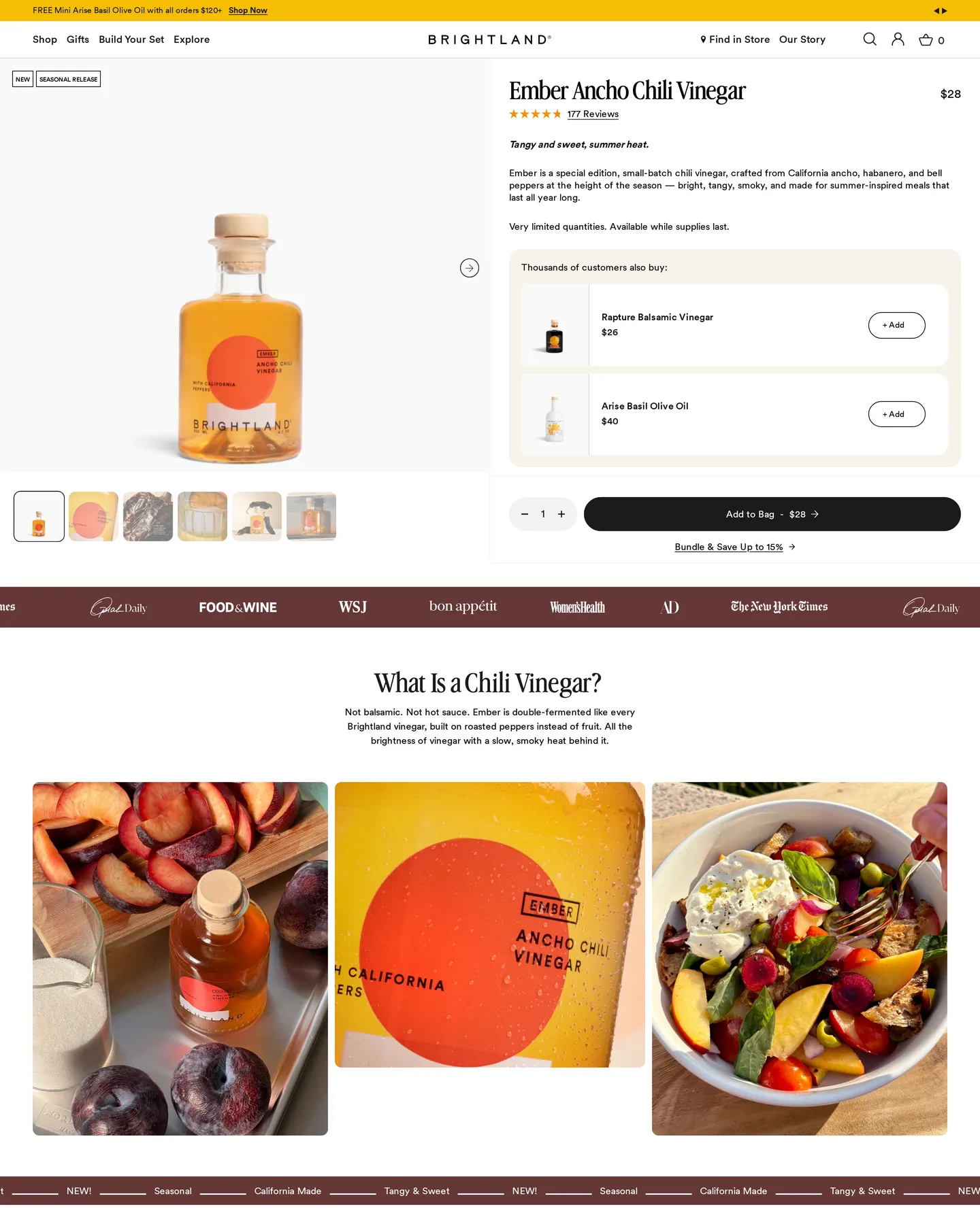 Brightland Ember Ancho Chili Vinegar design, captured August 2026