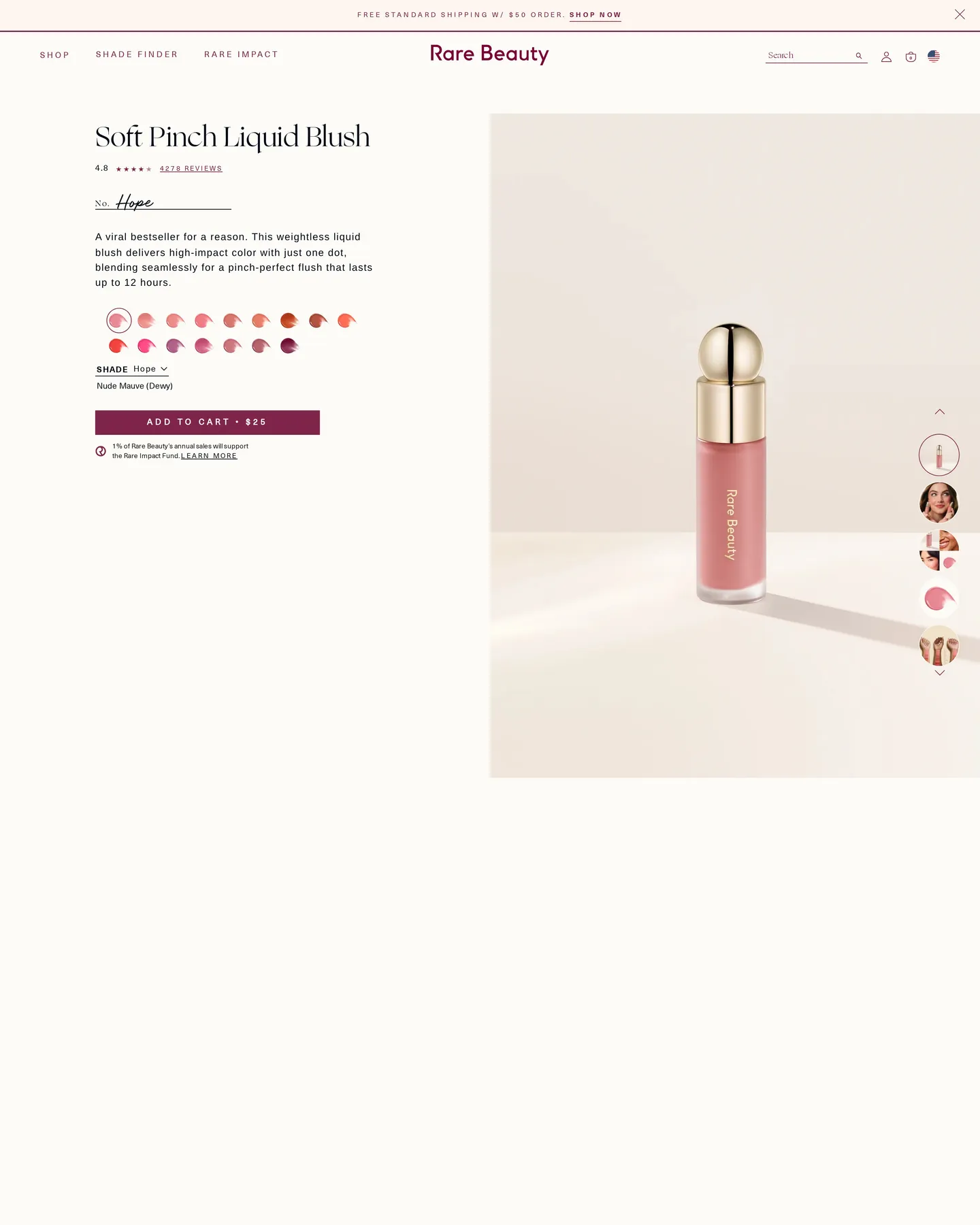 Rare Beauty Soft Pinch Liquid Blush design, captured August 2026