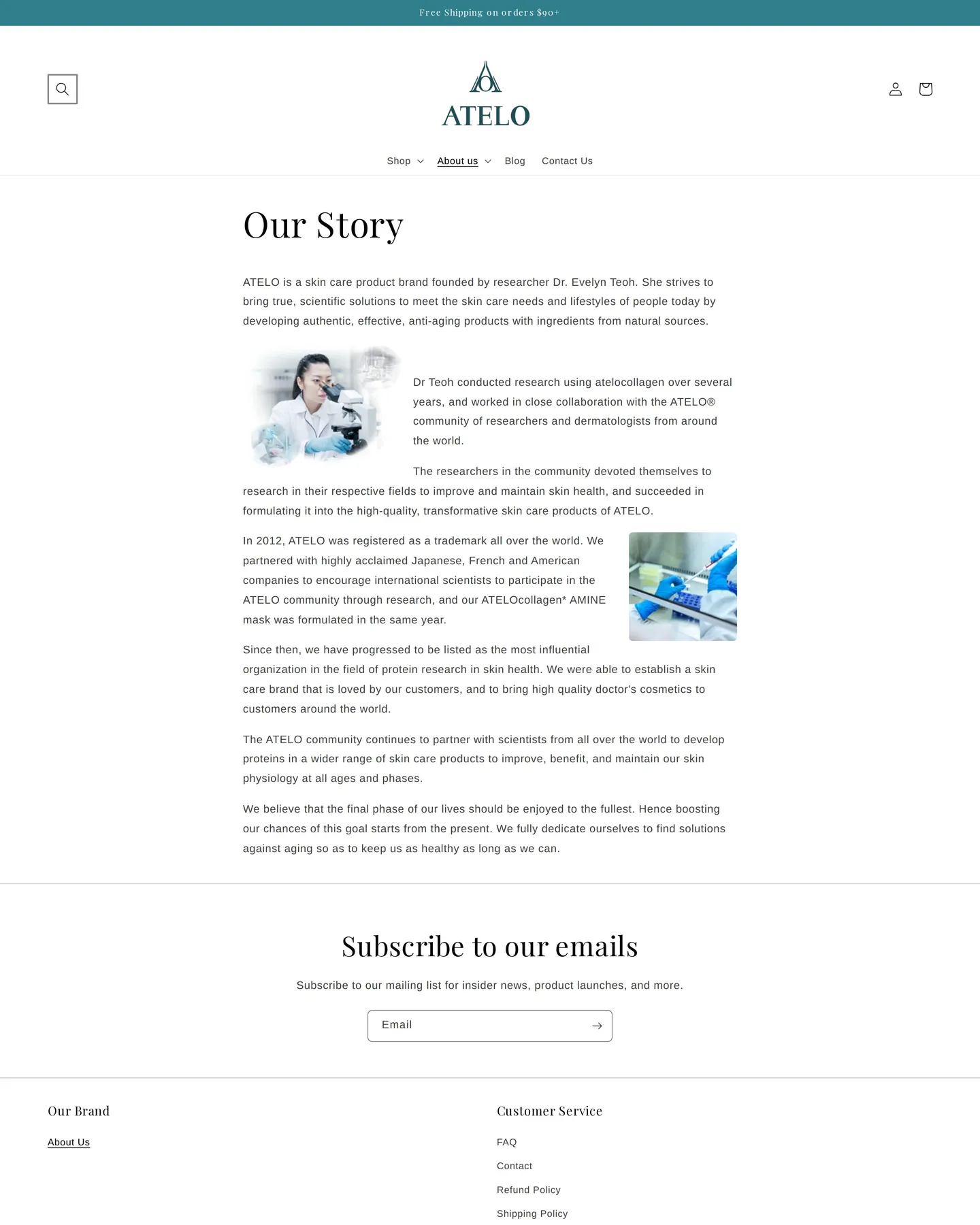 Atelo Our Story design, captured September 2026