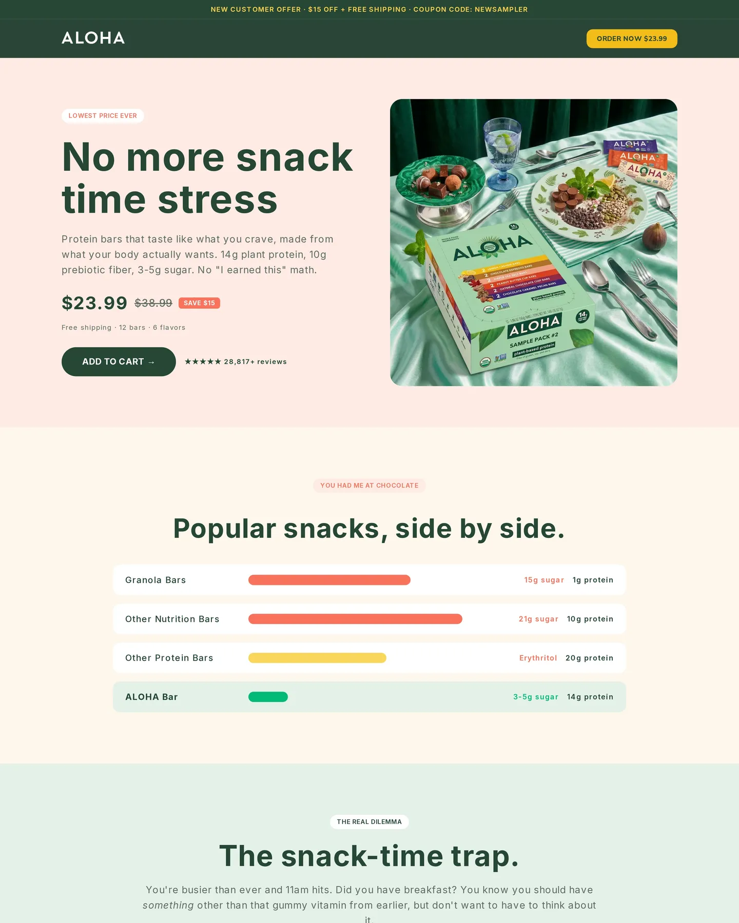 Aloha Snack offer design, captured August 2026