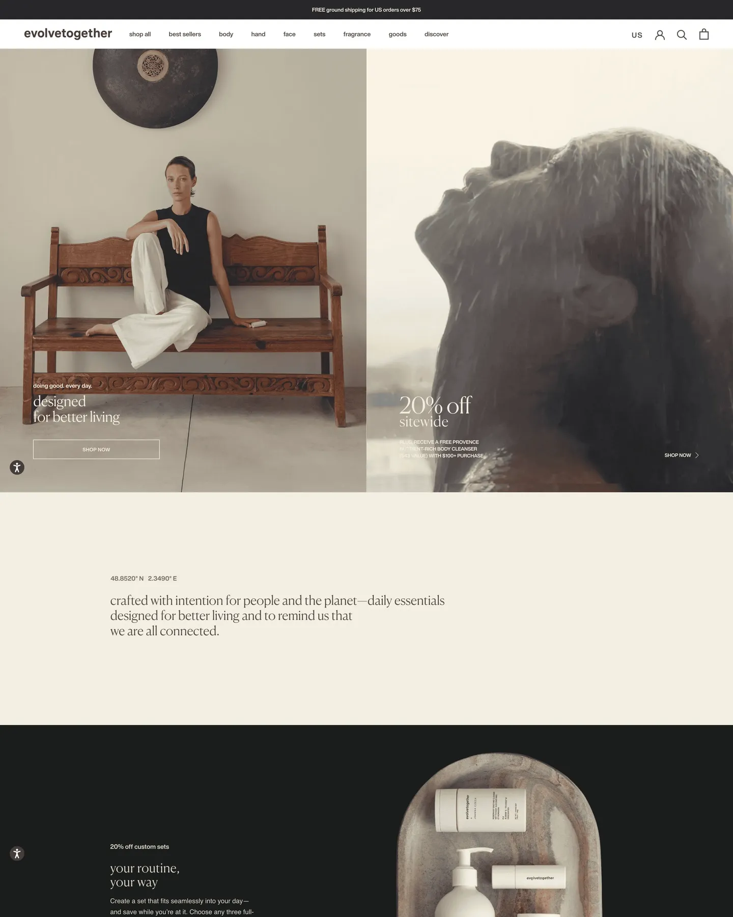 evolvetogether homepage design, captured September 2026