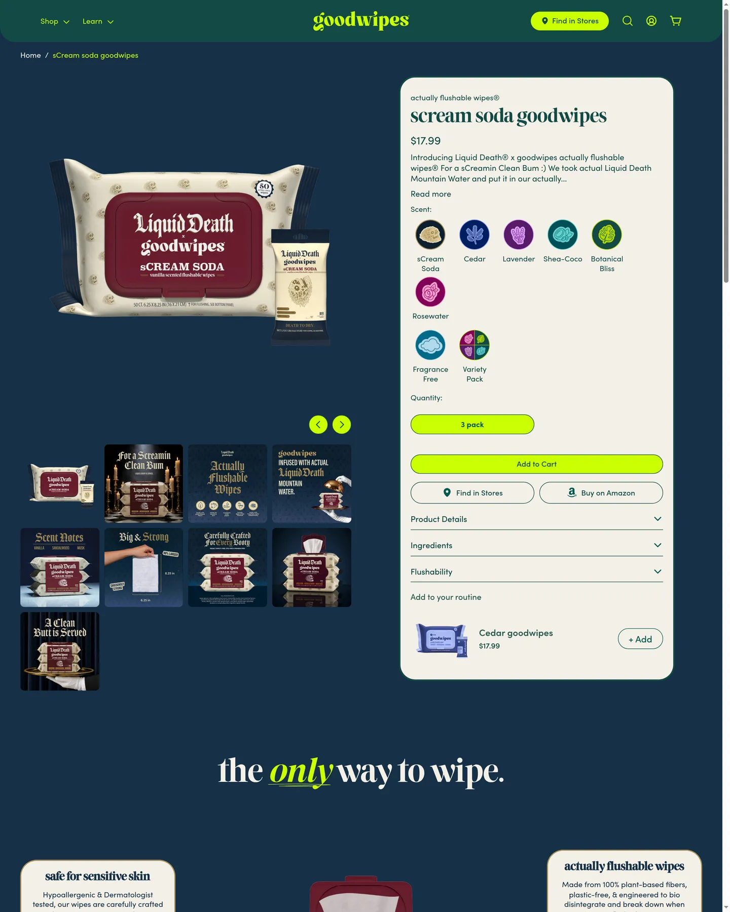 Goodwipes sCream soda goodwipes design, captured September 2026