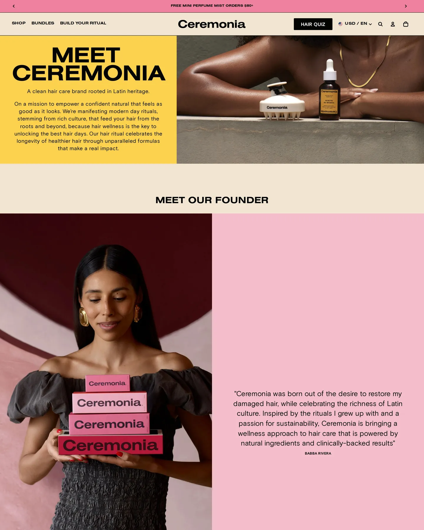 Ceremonia About design, captured August 2026
