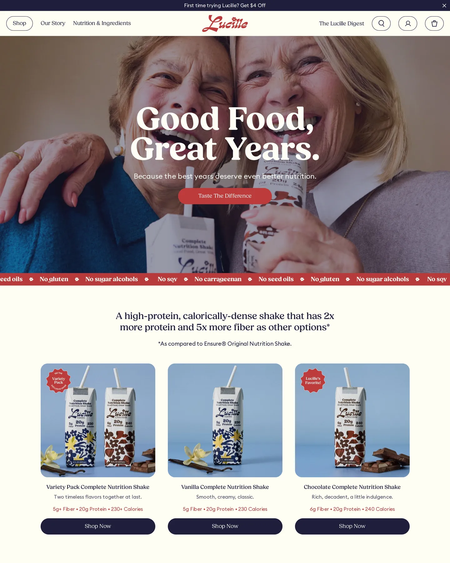 Lucille homepage design, captured September 2026