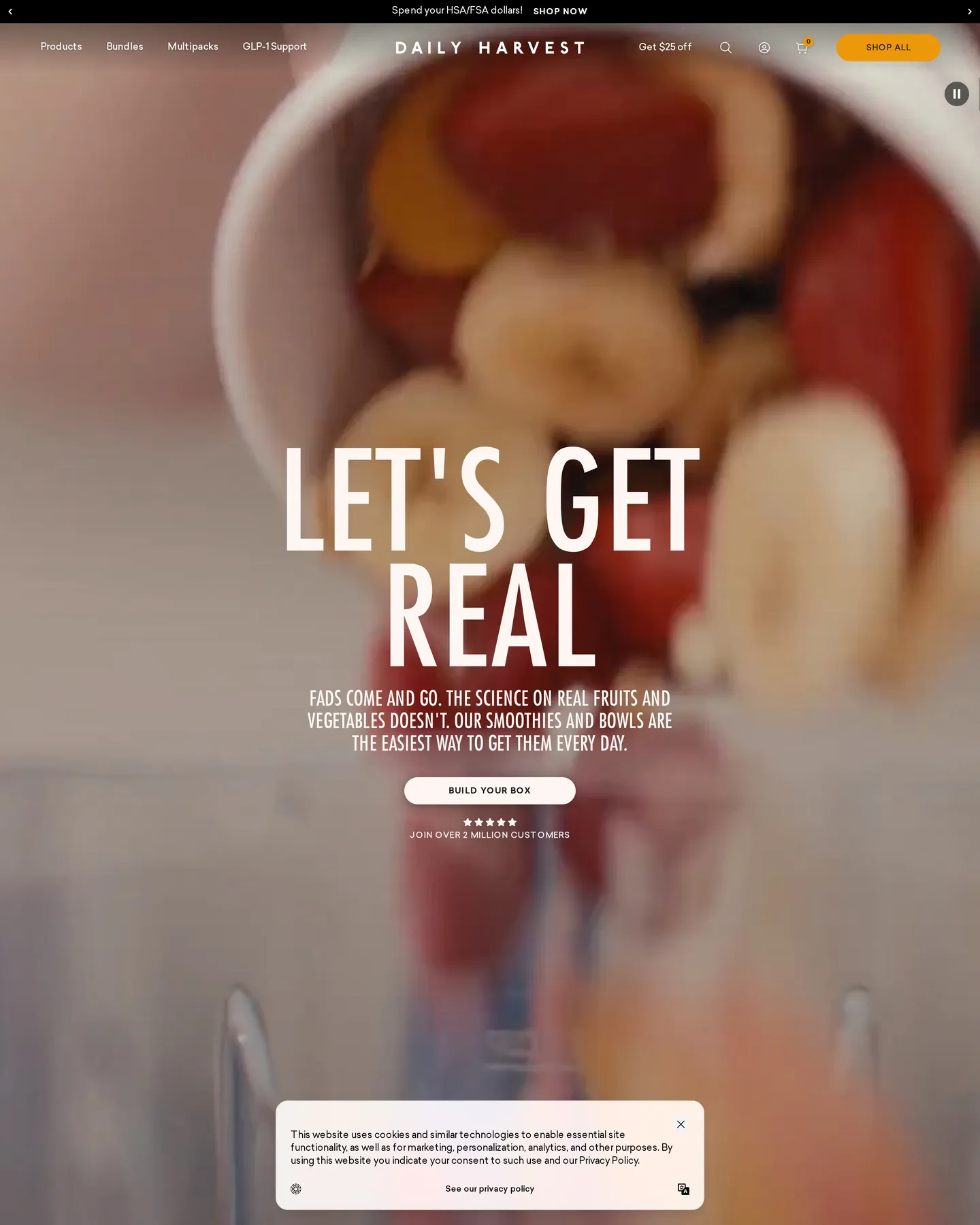 Daily Harvest Homepage