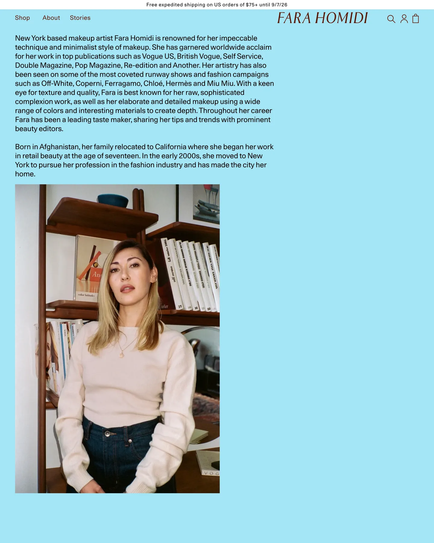 Fara Homidi About design, captured September 2026