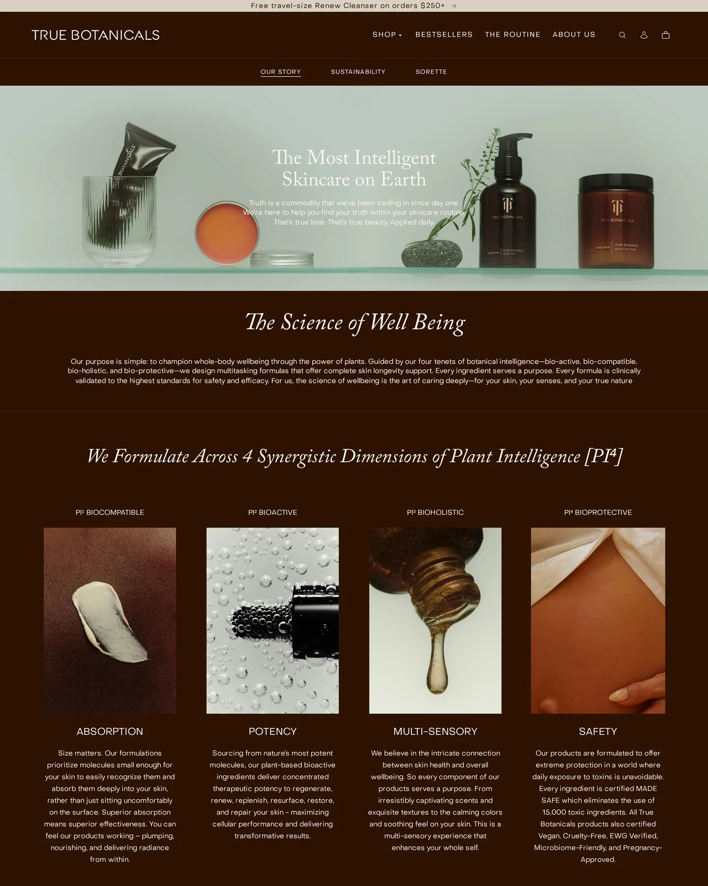 True Botanicals Our story design, captured August 2026