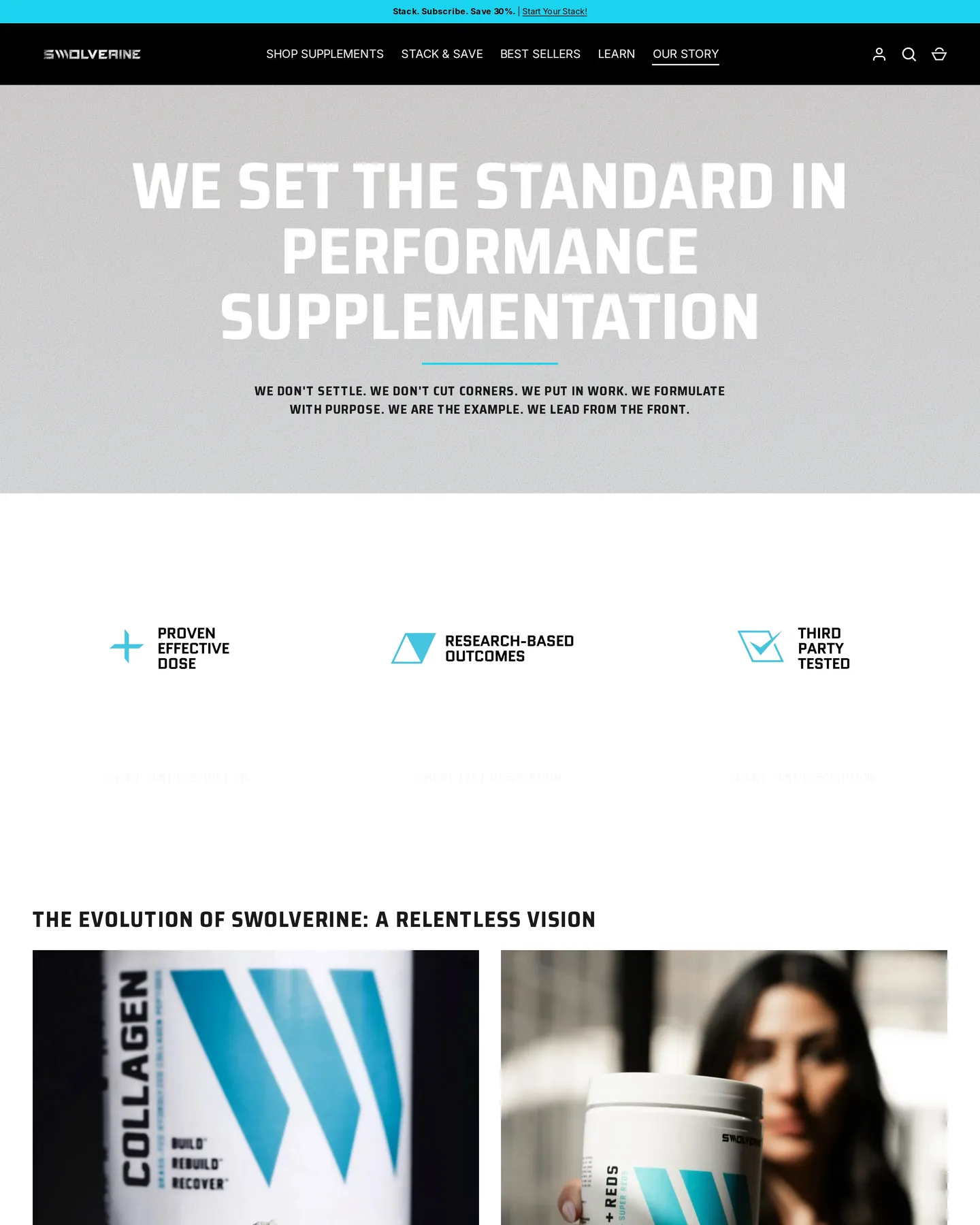 Swolverine About Us design, captured September 2026