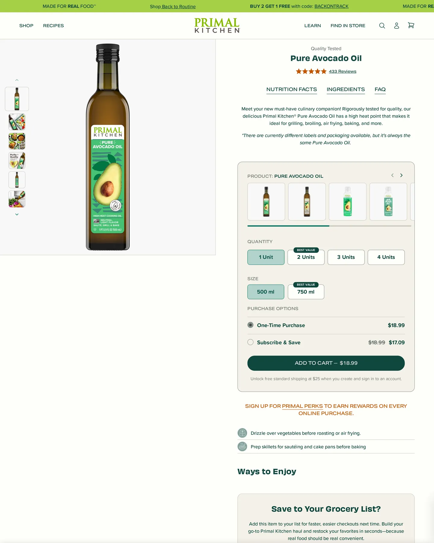 Primal Kitchen Avocado Oil design, captured August 2026