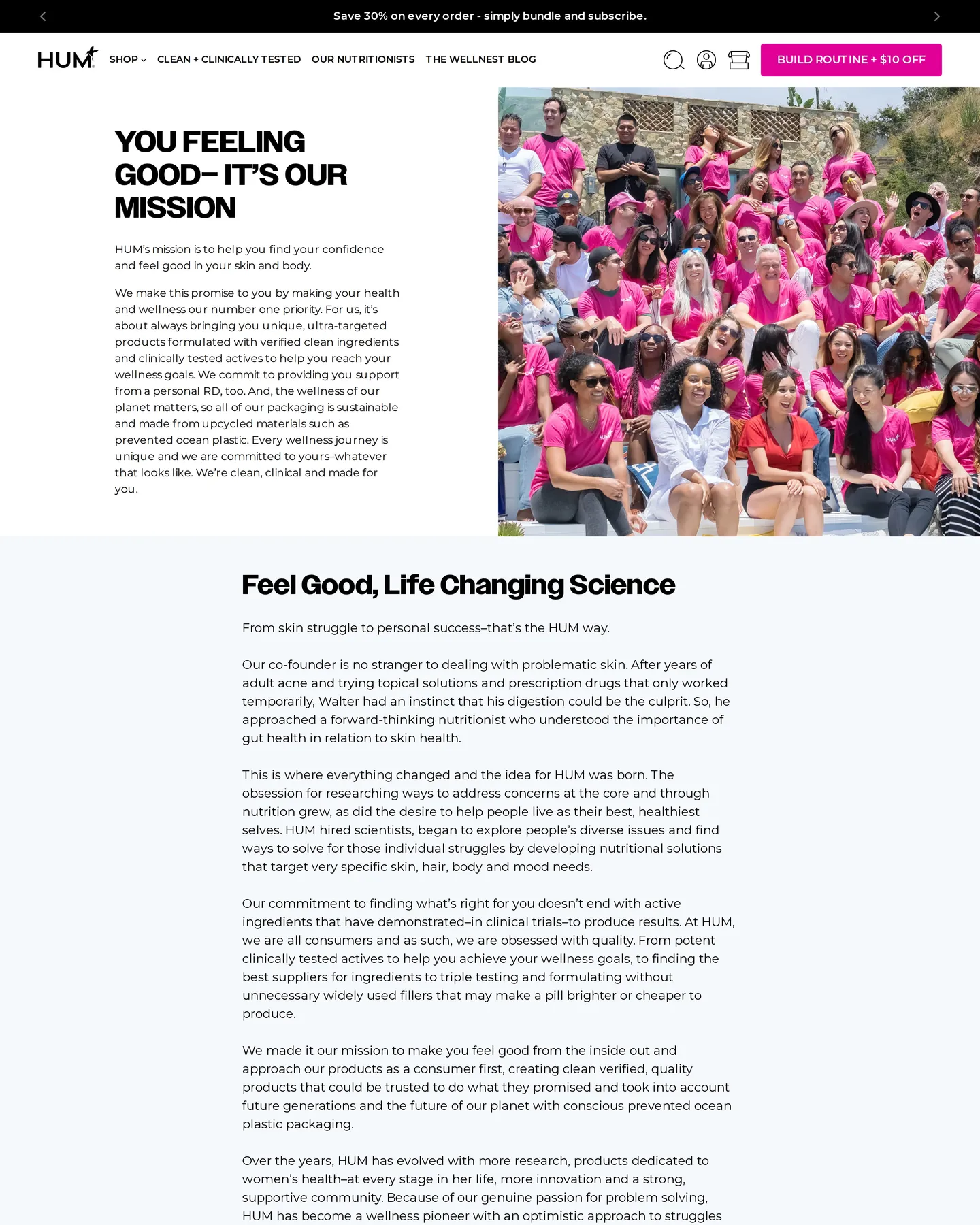 HUM Our story design, captured August 2026