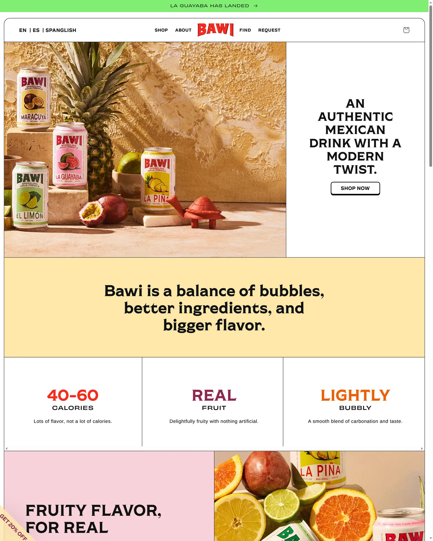 Bawi Homepage design, captured September 2026