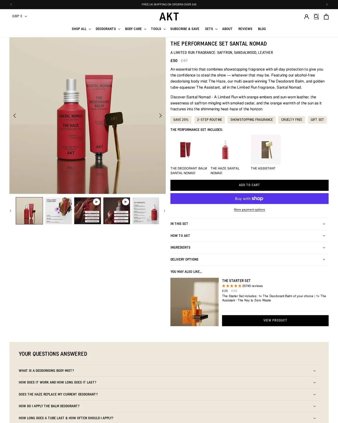 AKT The Performance Set Santal Nomad design, captured September 2026