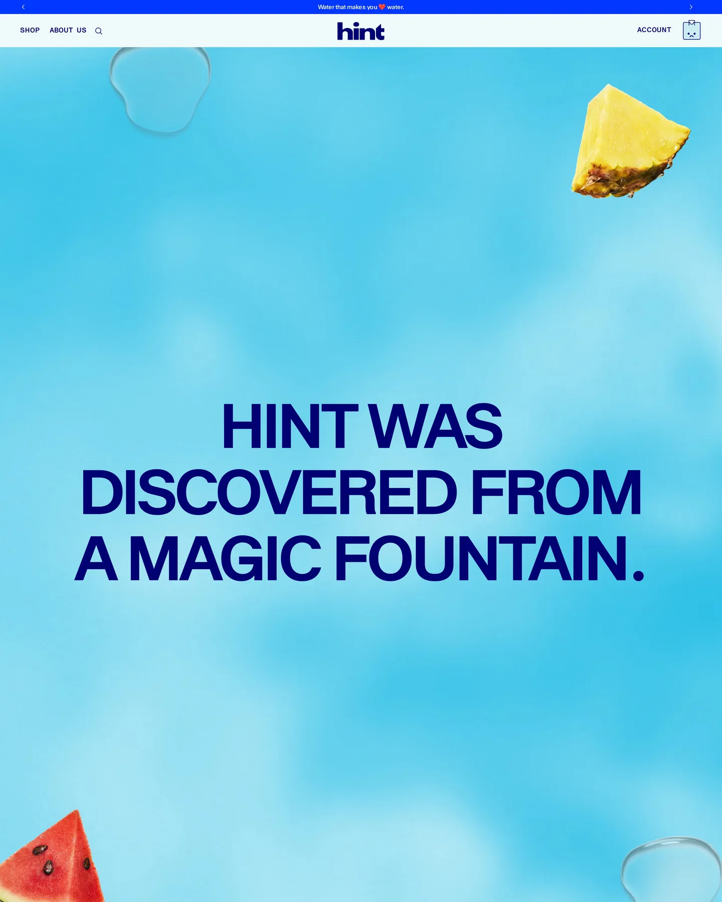 Hint Our story design, captured August 2026