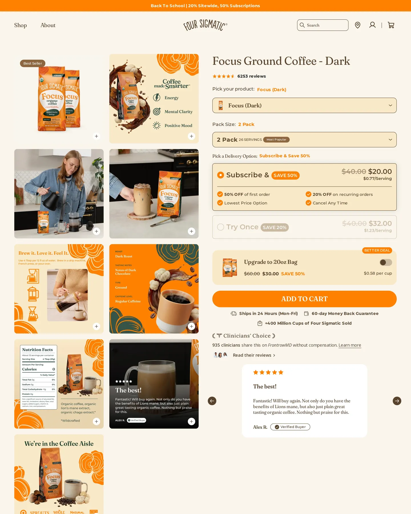 Four Sigmatic Focus Ground Coffee Bag design, captured August 2026